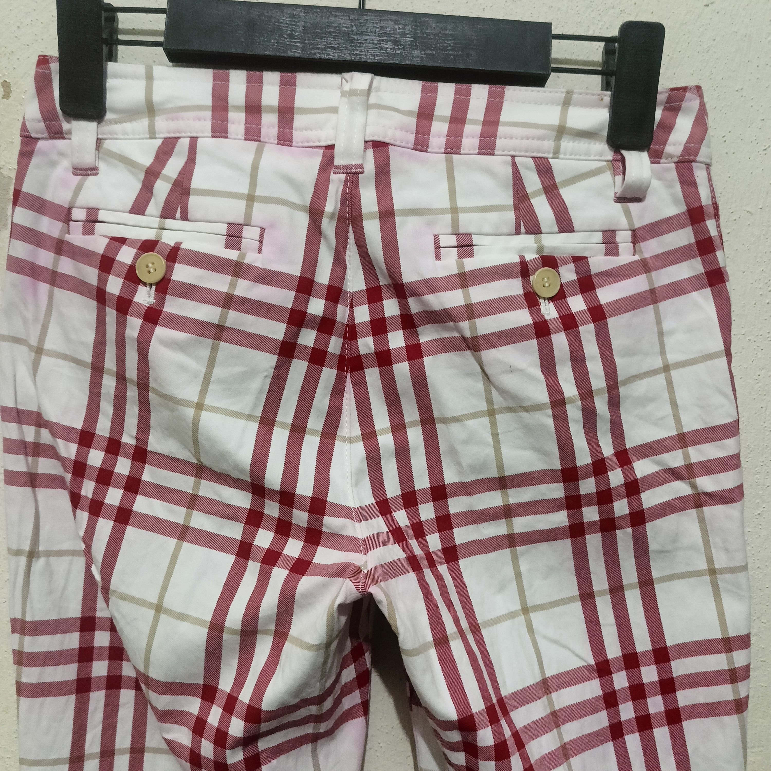 Burberry Vintage Rare Burberry Red Nova Check Pants Size 28" / US 6 / IT 42 - 10 Thumbnail