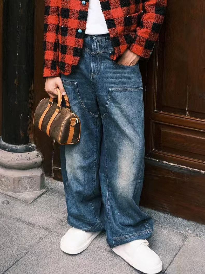 Japanese Brand × Jean Washed-spoiled cargo logging straight-leg jeans Size US 32 / EU 48 - 2 Thumbnail