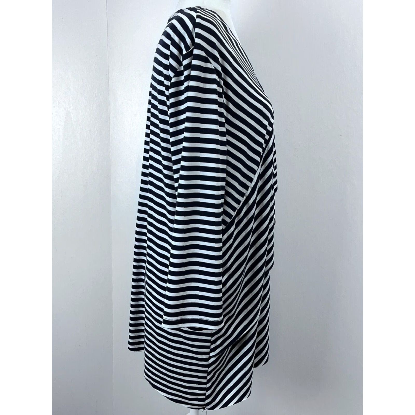 Vintage Chicos Travelers Collection Tiered Tunic Top Shirt Sz 3 US X-large Black White Size XL / US 12-14 / IT 48-50 - 4 Thumbnail