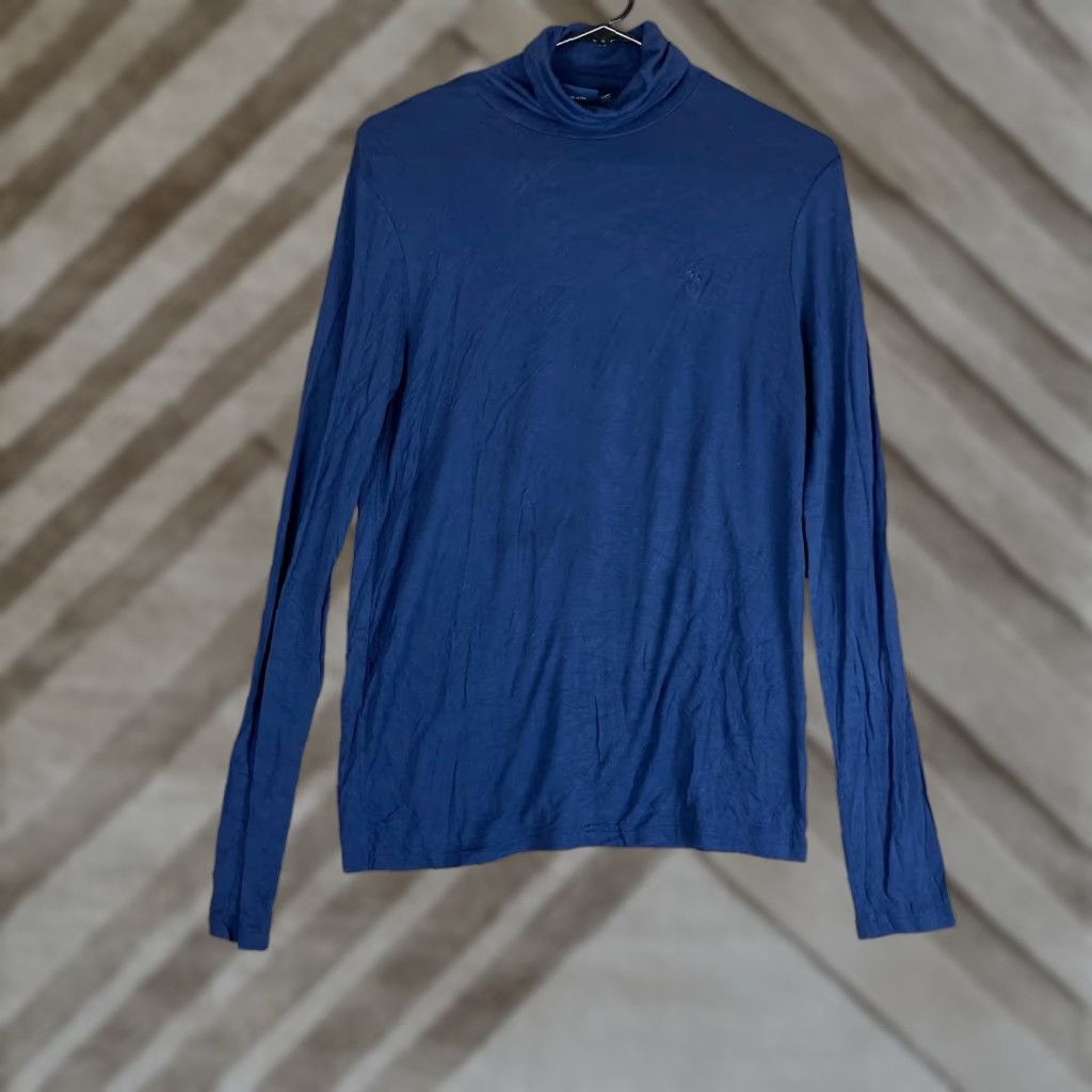 Polo Ralph Lauren Ralph Lauren Sport Sweater Women's Navy Blue Turtleneck Slim Stretch L/ Large - Knit, Lyocell, Spandex, Solid, Long Sleeve, Pullover, Machine Washable Size L / US 10 / IT 46 - 1 Thumbnail