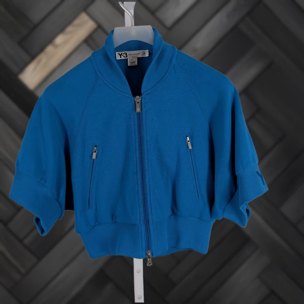 Y-3 Vintage Y-3 Yohji Yamamoto Tracksuit Set Cropped Jacket Capri Pants Blue Women M Two-Piece Size 32" / US 10 / IT 46 - 1 Thumbnail