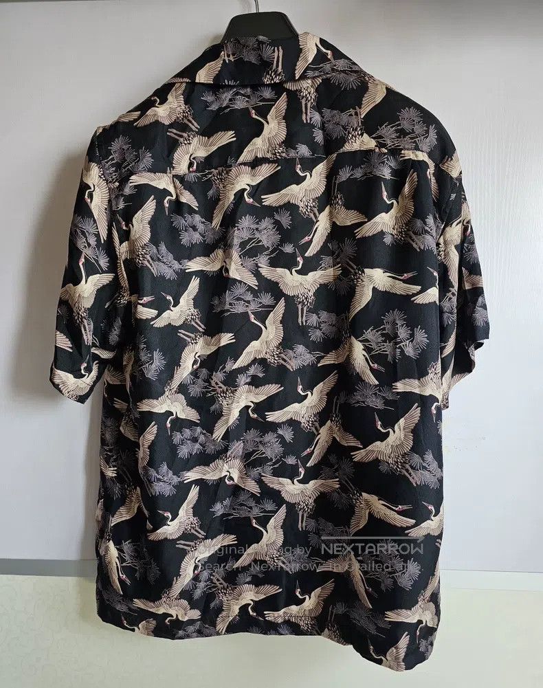 Amiri Amiri Crane Printed Silk Short Sleeve Shirt Size US M / EU 48-50 / 2 - 3 Thumbnail
