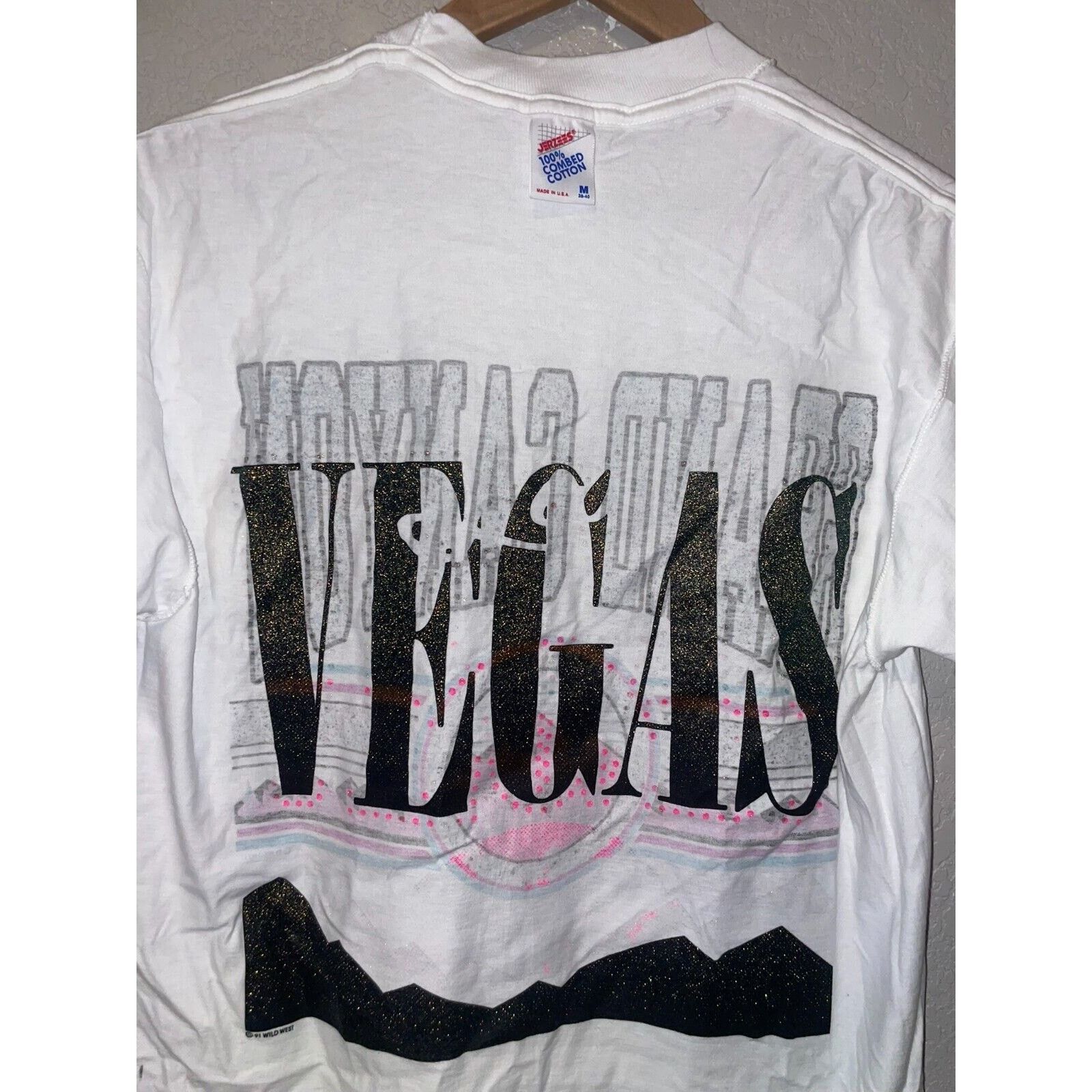 Jerzees VTG Test Print Lake Tahoe Grand Canyon Las Vegas White Tee Size US M / EU 48-50 / 2 - 10 Thumbnail