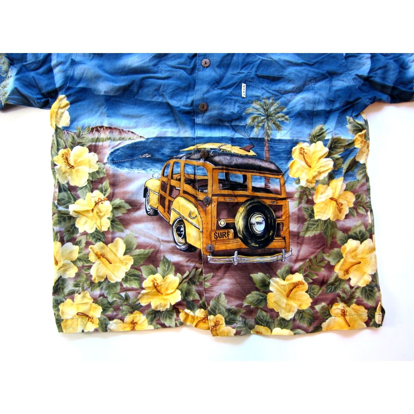 Vintage Vtg Koko Island Hawaiian Shirt L Mens Blue Floral Short Sleeve Button-Up Collared 55% cotton 45% rayon Size US L / EU 52-54 / 3 - 5 Thumbnail