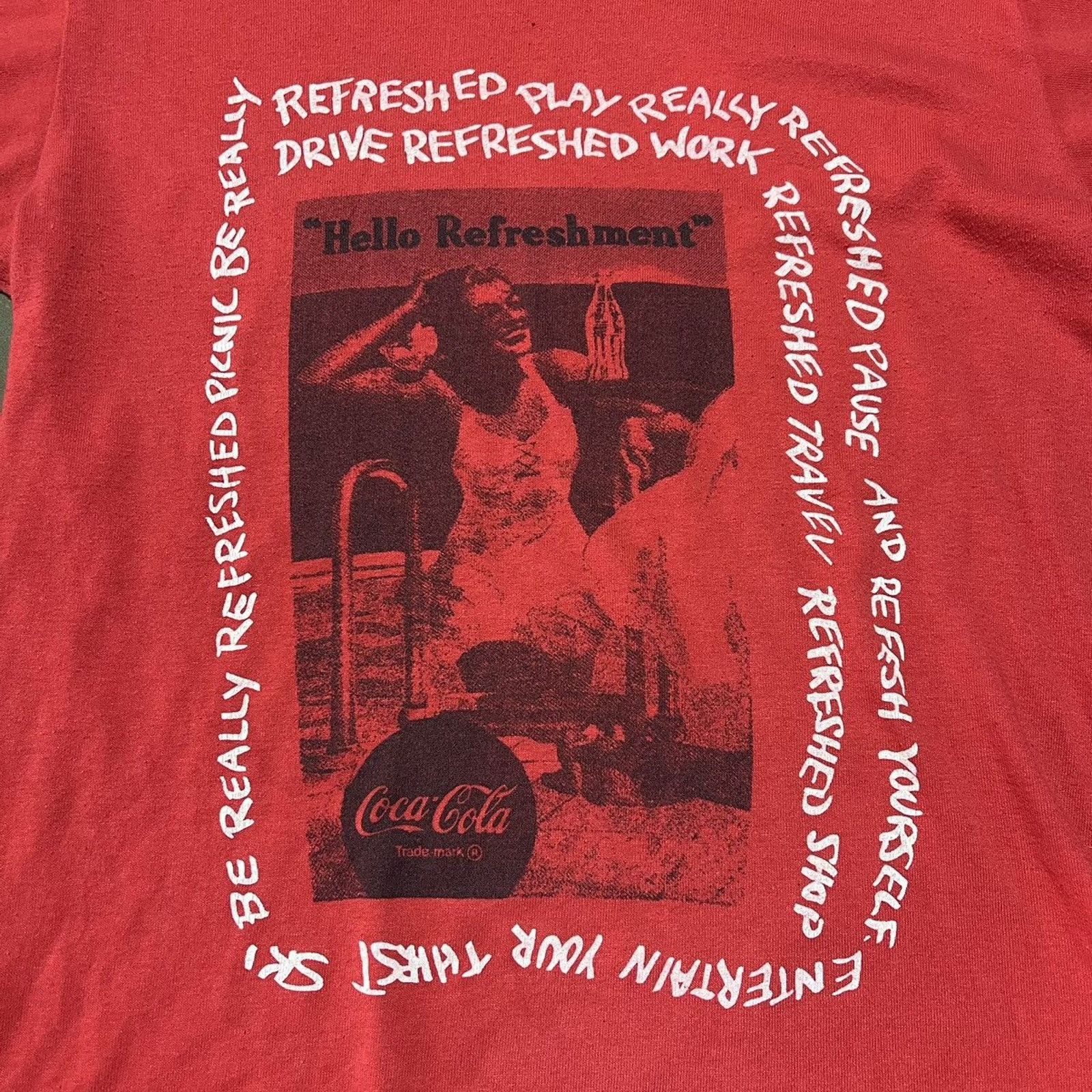 Coca Cola × Vintage Vintage 80s Coca-Cola Red Advertisement Logo T-Shirt Size US M / EU 48-50 / 2 - 2 Thumbnail