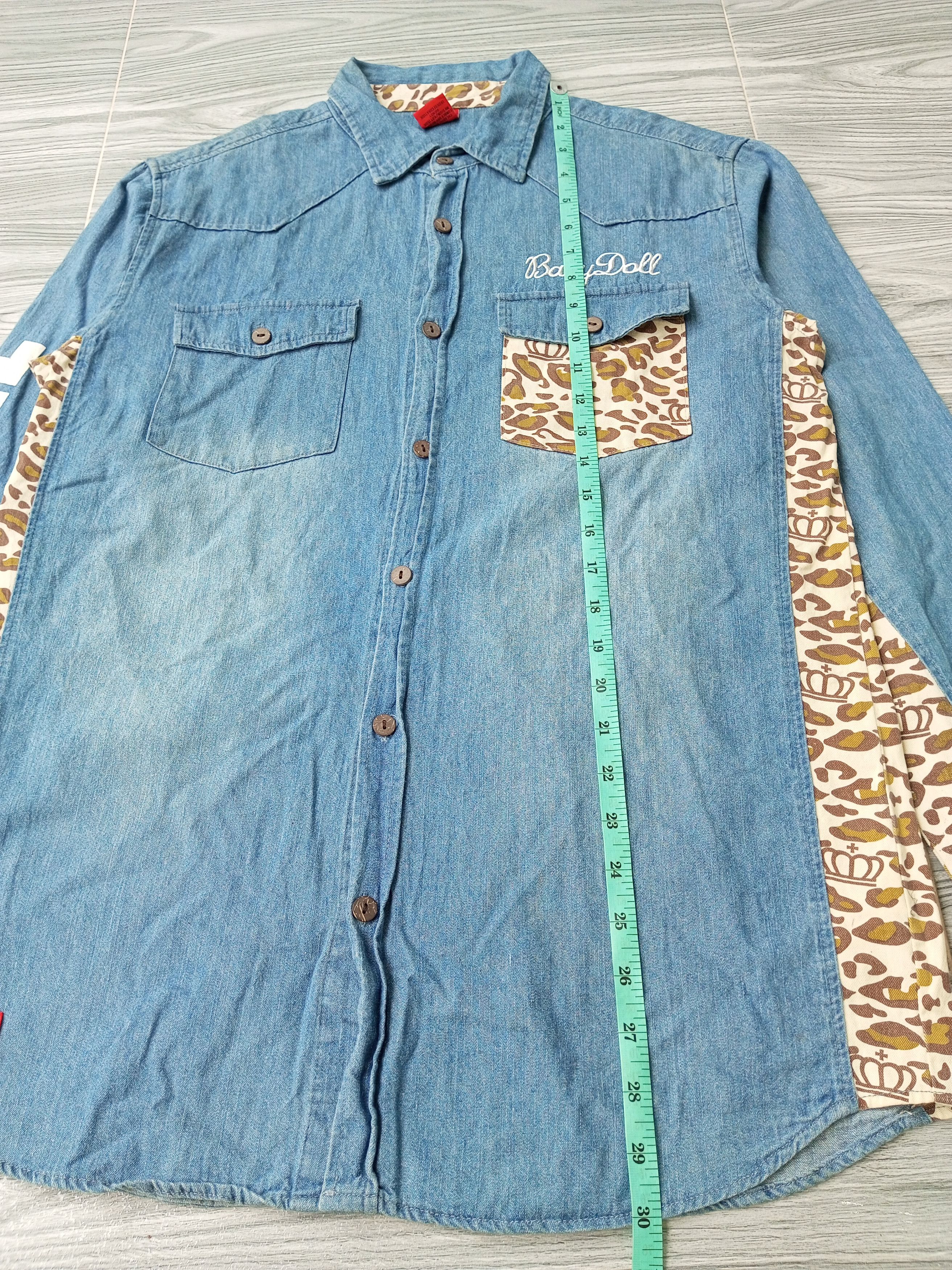 Japanese Brand 💥CRAZY💥 BABY DOLL DENIM + CAMO LONG SLEEVE BAPE STYLE Size US L / EU 52-54 / 3 - 8 Thumbnail