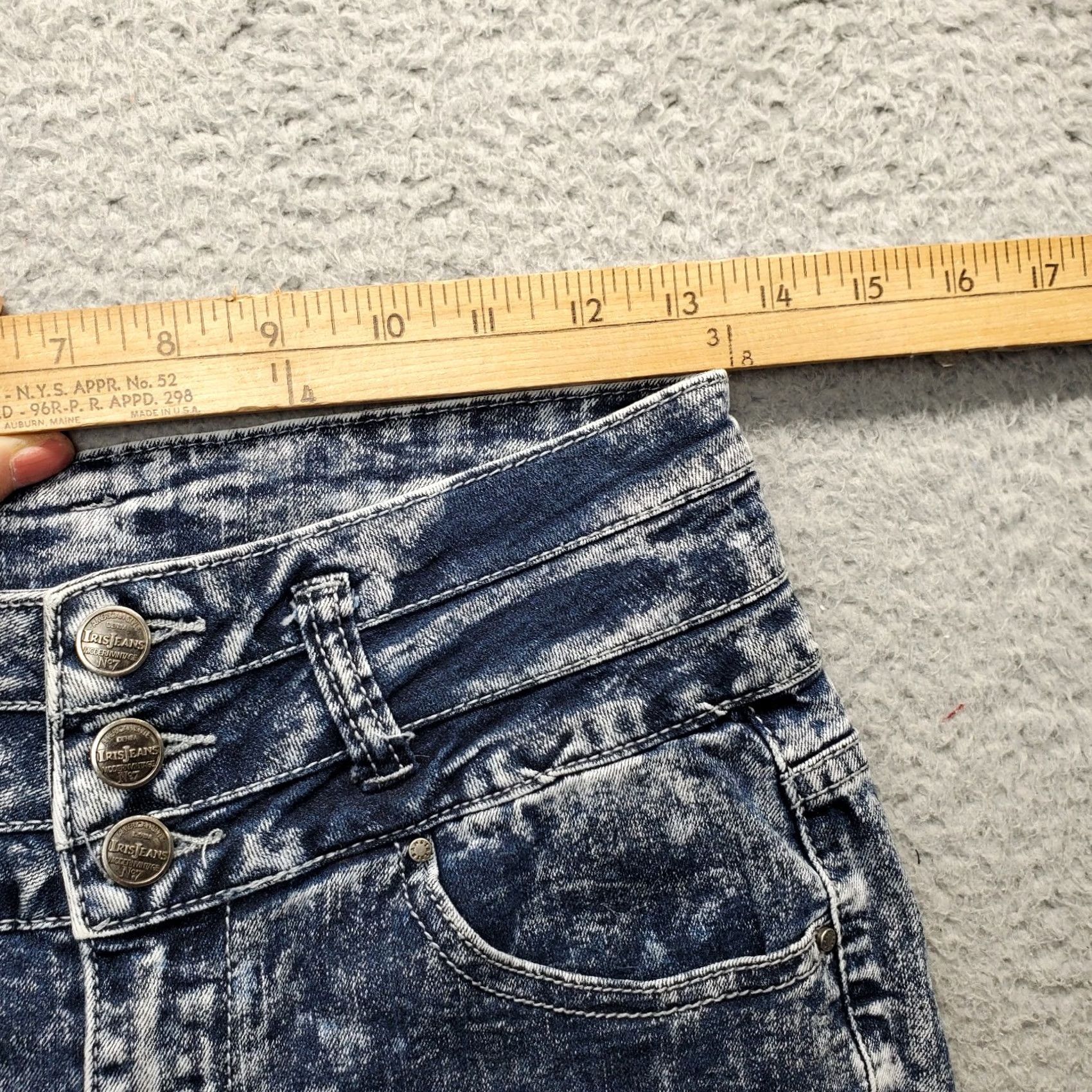 Denime IRIS Jeans Women Size 07 Multicolor Denim Acid Wash Skinny Fit Low Waist 3 Button Fly Womens Size 07 Jeans Size 28" / US 6 / IT 42 - 5 Thumbnail