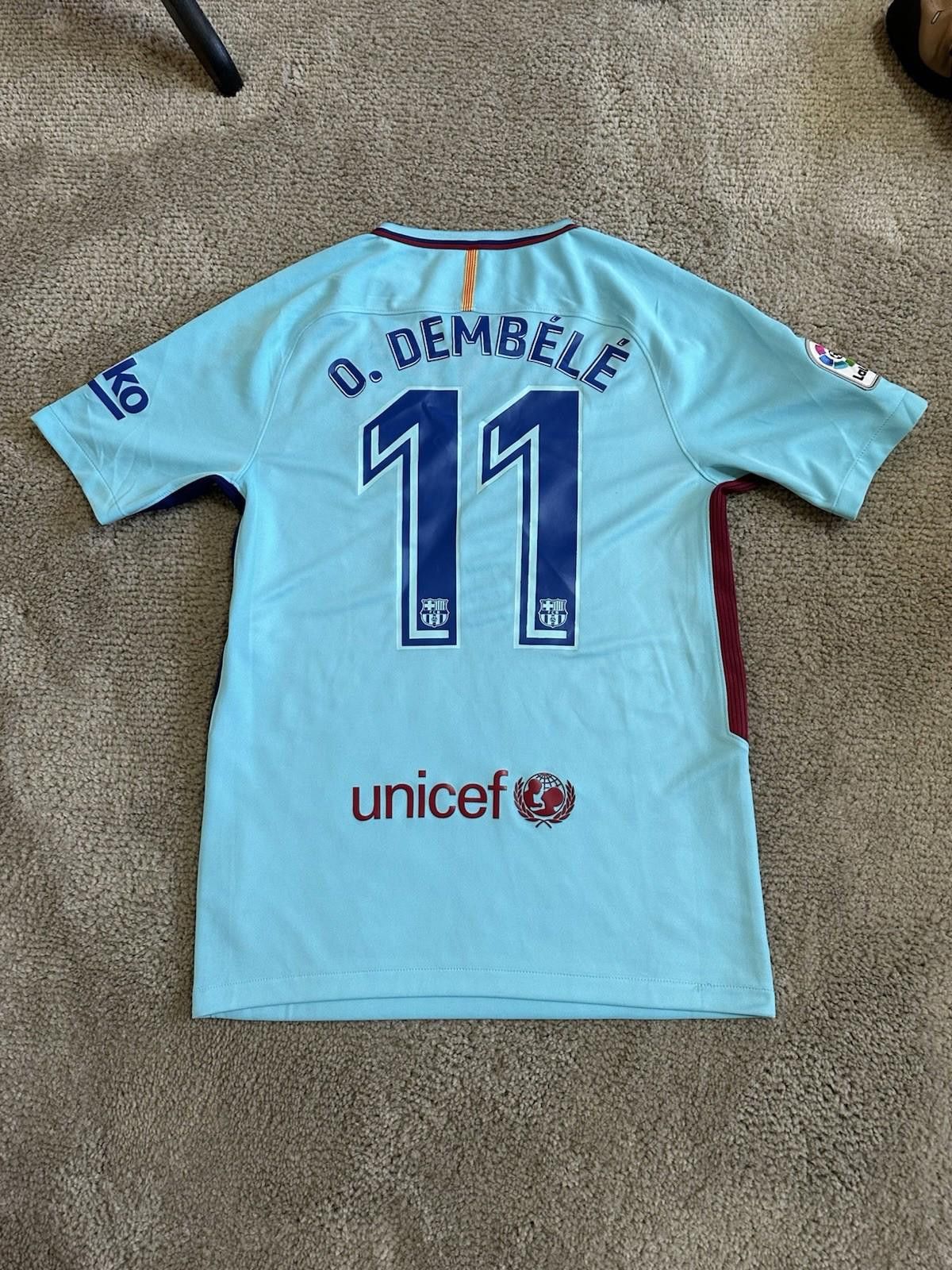 Nike Dembele #11 FC BARCELONA 2017-2018 FOOTBALL SHIRT JERSEY Size US S / EU 44-46 / 1 - 9 Thumbnail