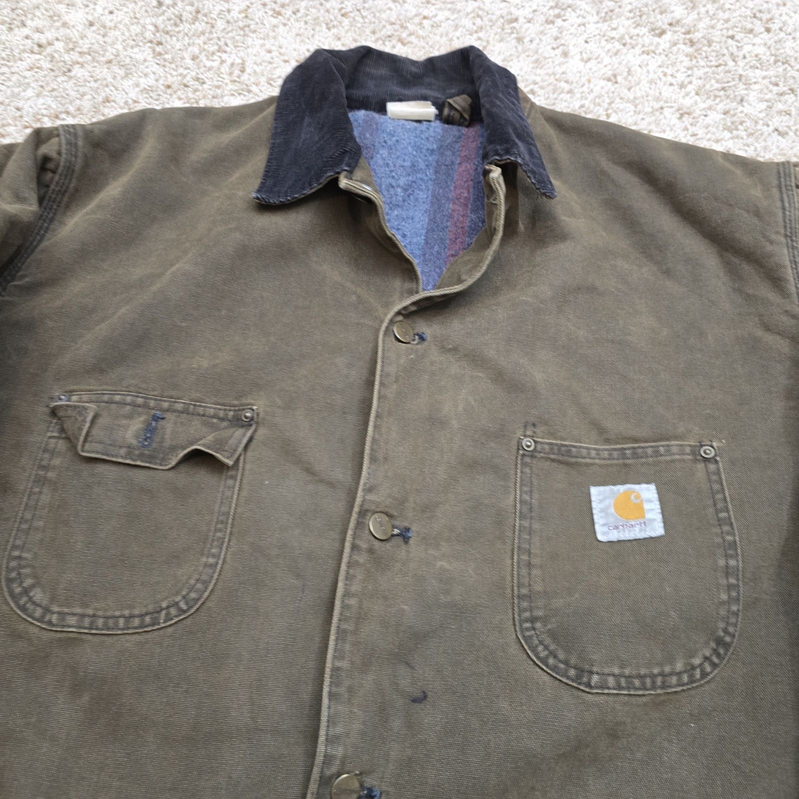 Carhartt Carhartt Dark Brown Blanket Lined Chore Coat Jacket Size 2XL Size US XXL / EU 58 / 5 - 2 Thumbnail