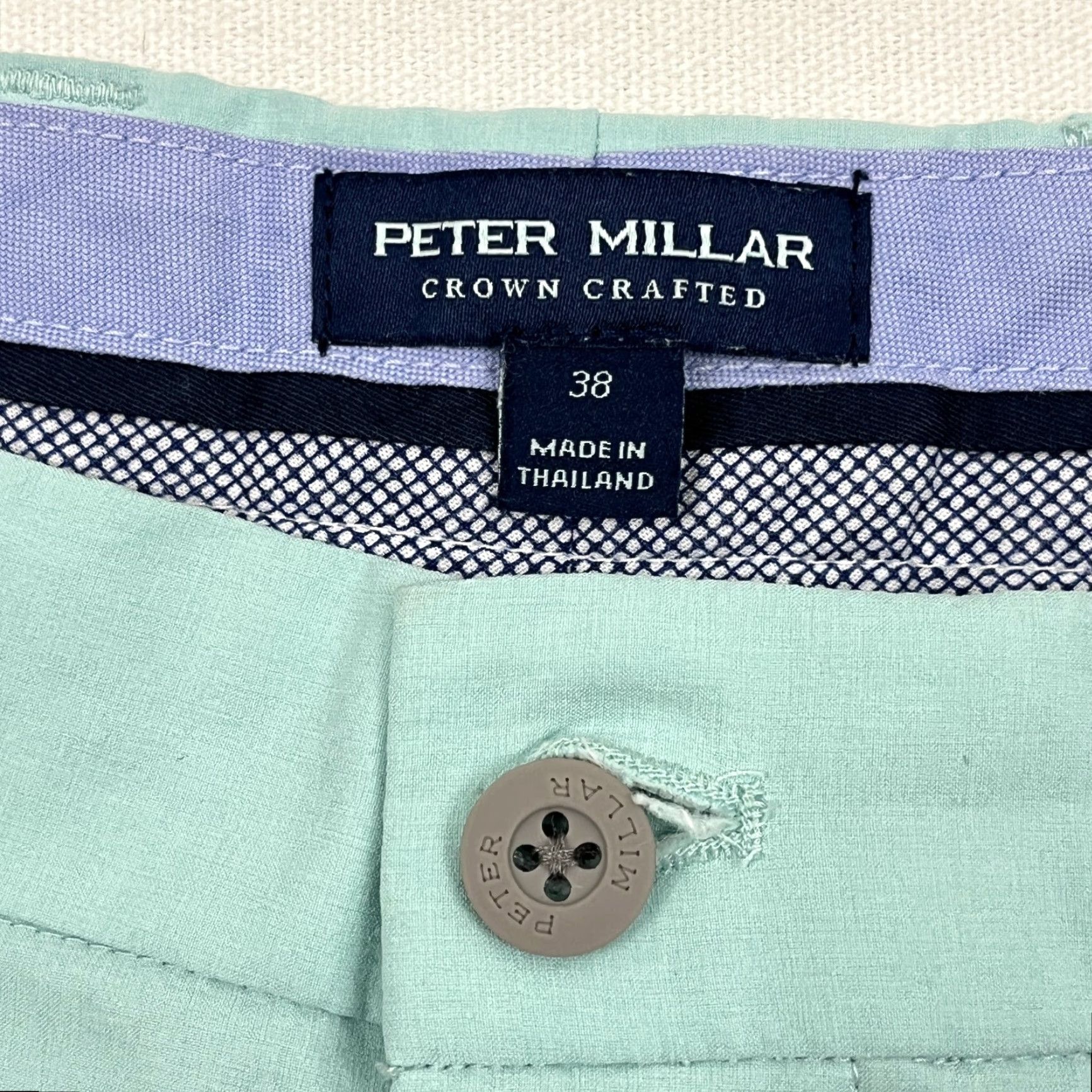 Peter Millar VINTAGE? No — Peter Millar Crown Crafted Shorts Mens 38 x 9 Green Active Performance Golf Prep Shirt? Size US 38 / EU 54 - 4 Thumbnail