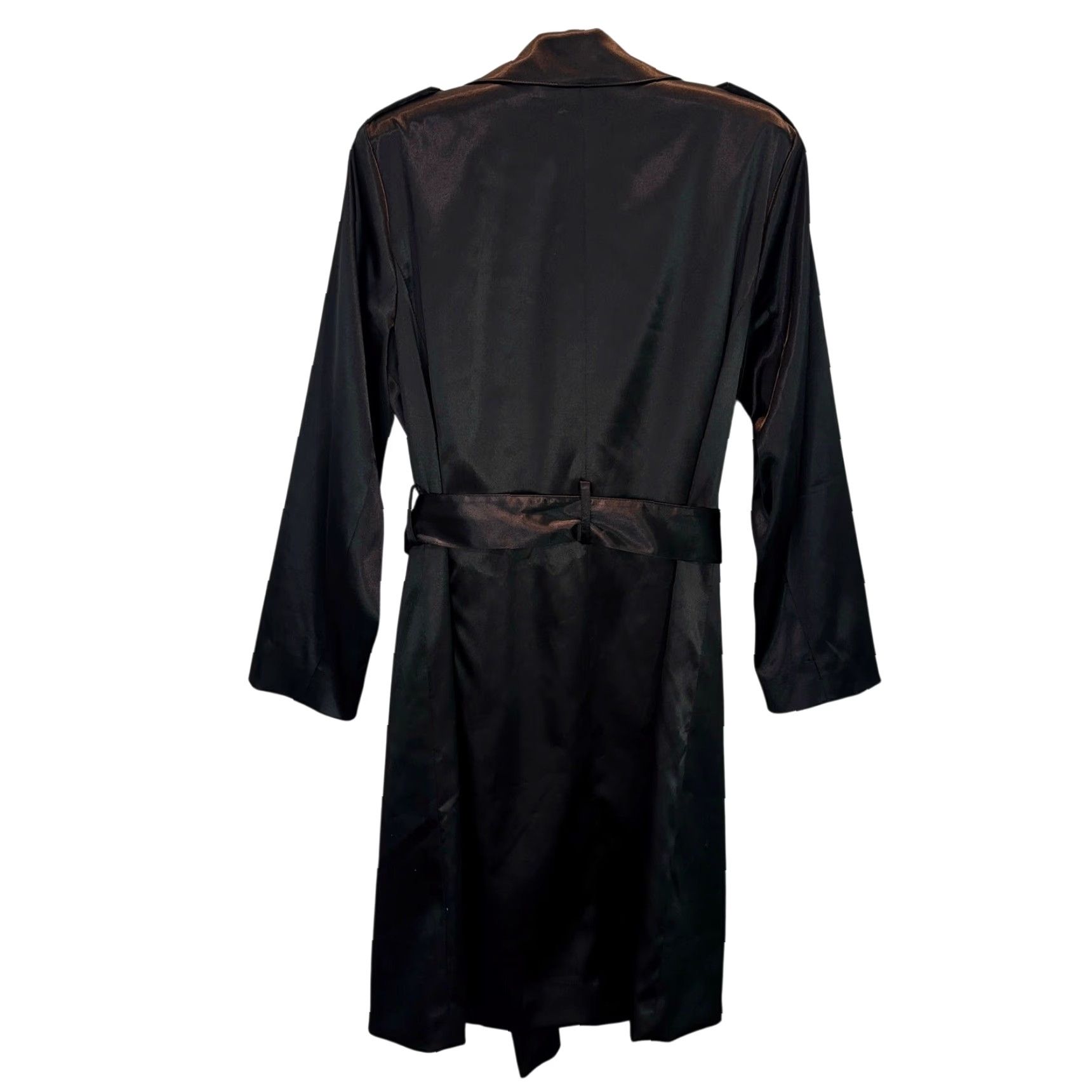 Bloomingdale's Bloomingdale's Trench Coat Womens 10 Black Leopard Lined Belted Made in USA Coat Women 10 Black Leopard Trench Belted USA Classic Size L / US 10 / IT 46 - 3 Thumbnail