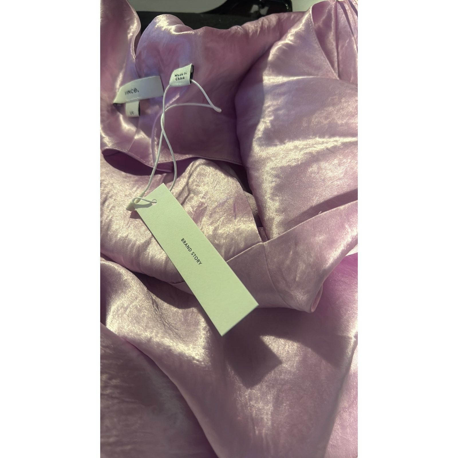 Vince VINCE Crinkled satin maxi dress Lilac Size L / US 10 / IT 46 - 9 Thumbnail