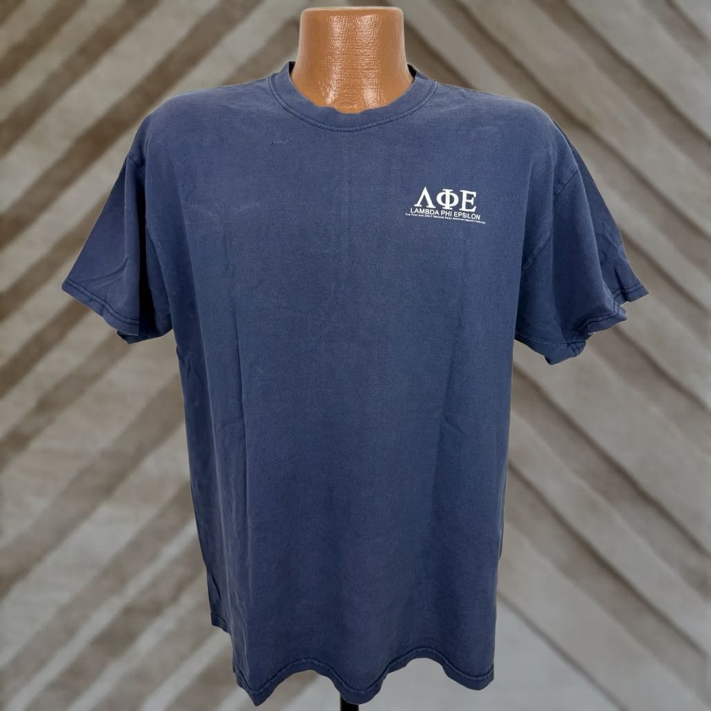 Vintage Vintage Fraternity Shirt Mens Large 90s Y2K Faded Navy Blue Size US L / EU 52-54 / 3 - 1 Thumbnail