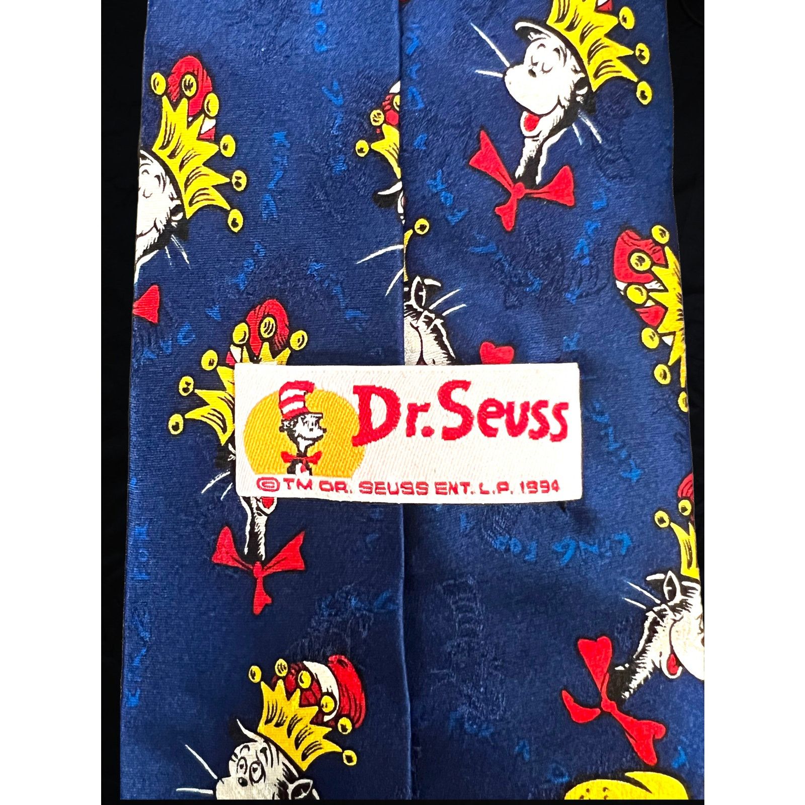 Vintage Dr Seuss Cat in the Hat Dark Blue Tie - 1994 Size ONE SIZE - 3 Thumbnail