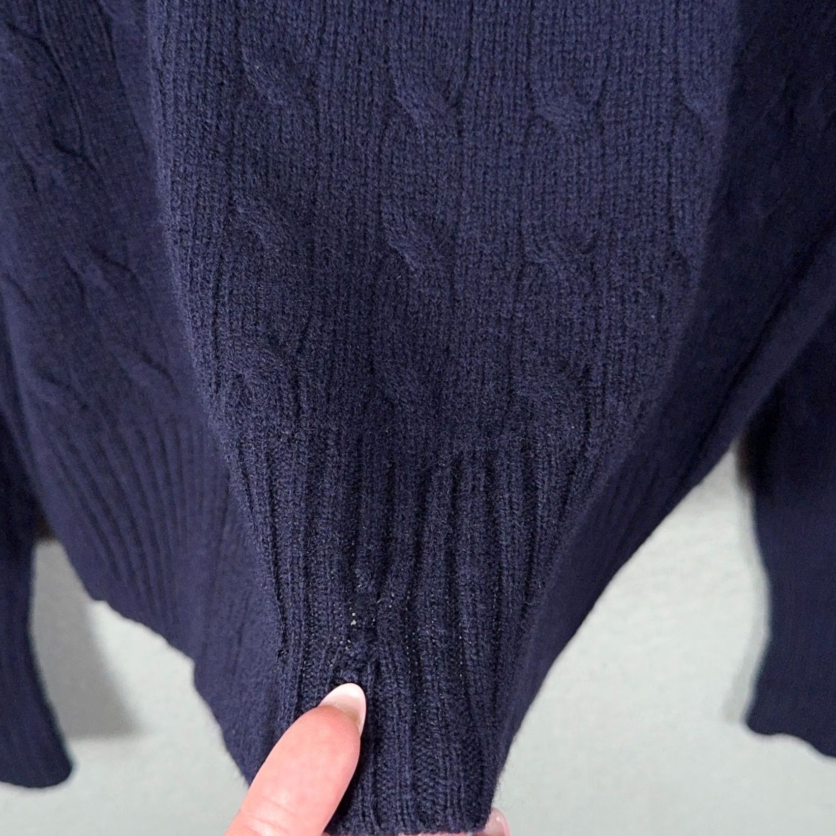 Polo Ralph Lauren VINTAGE Polo Ralph Lauren Cable Knit Wool Sweater Mens XL Navy Blue 90s Polo Ralph Lauren Mens XL Navy Lambswool Cable-Knit Pullover Crew Neck Logo Size US XL / EU 56 / 4 - 5 Thumbnail