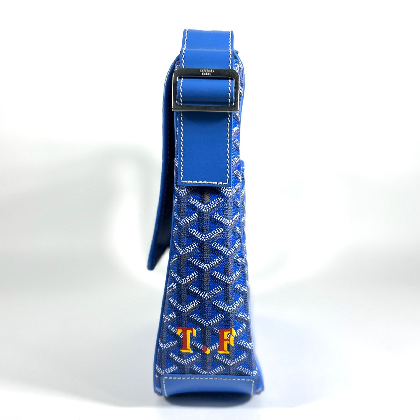 Goyard Goyard Grand Bleu MM Sky Blue Vintage Hand Painted Canvas Size ONE SIZE - 4 Thumbnail