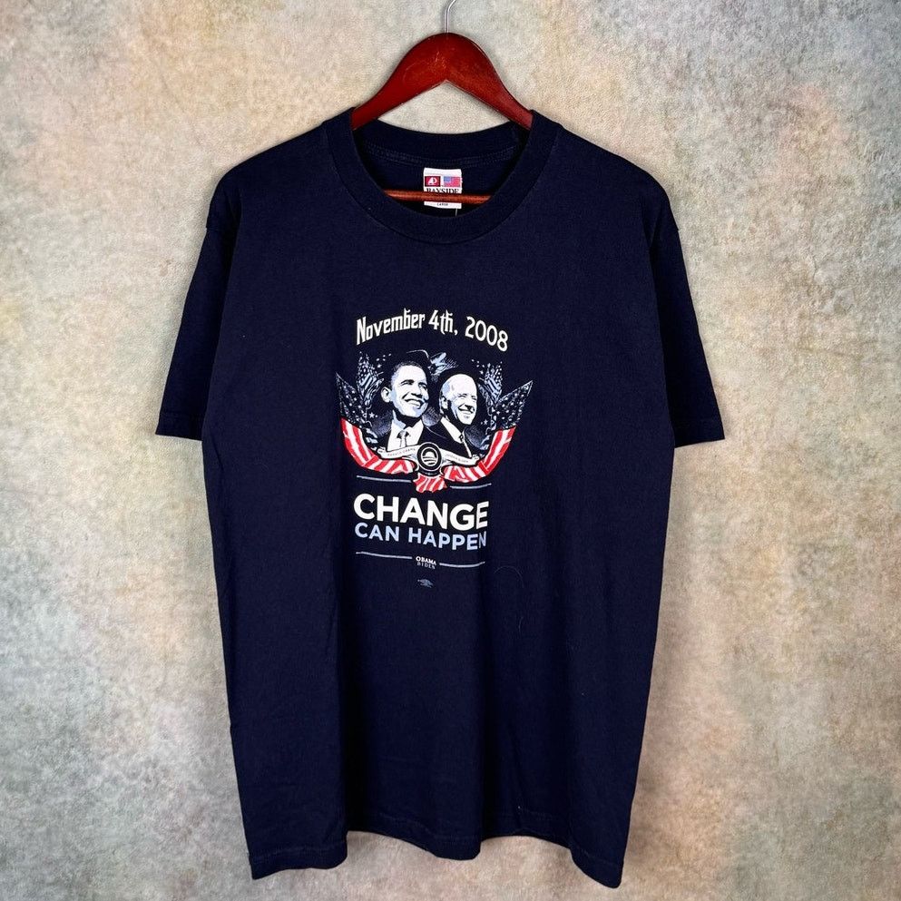 Vintage VTG 2008 Barrack Obama Biden Campaign T Shirt Sz L Navy Blue Size US L / EU 52-54 / 3 - 2 Thumbnail