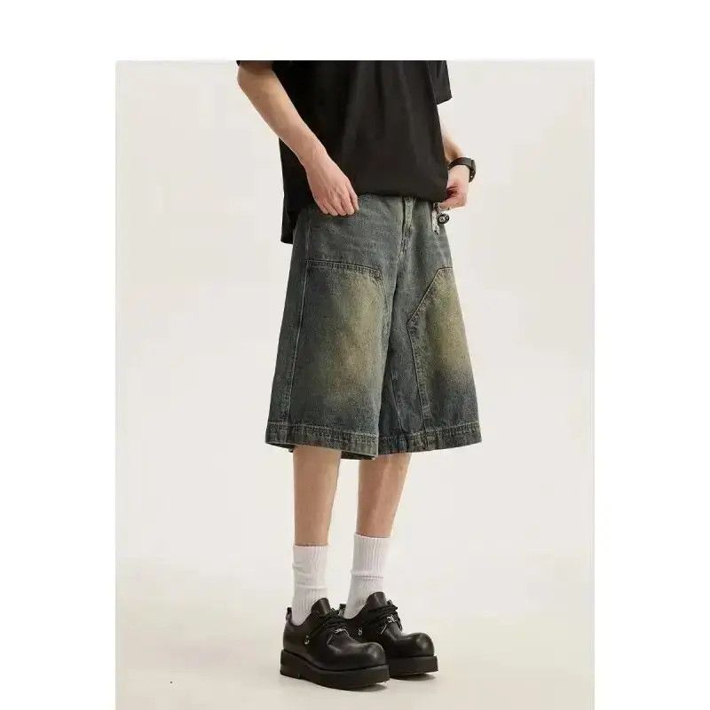 Japanese Brand Retro straight leg wide leg denim shorts Size US 32 / EU 48 - 3 Thumbnail