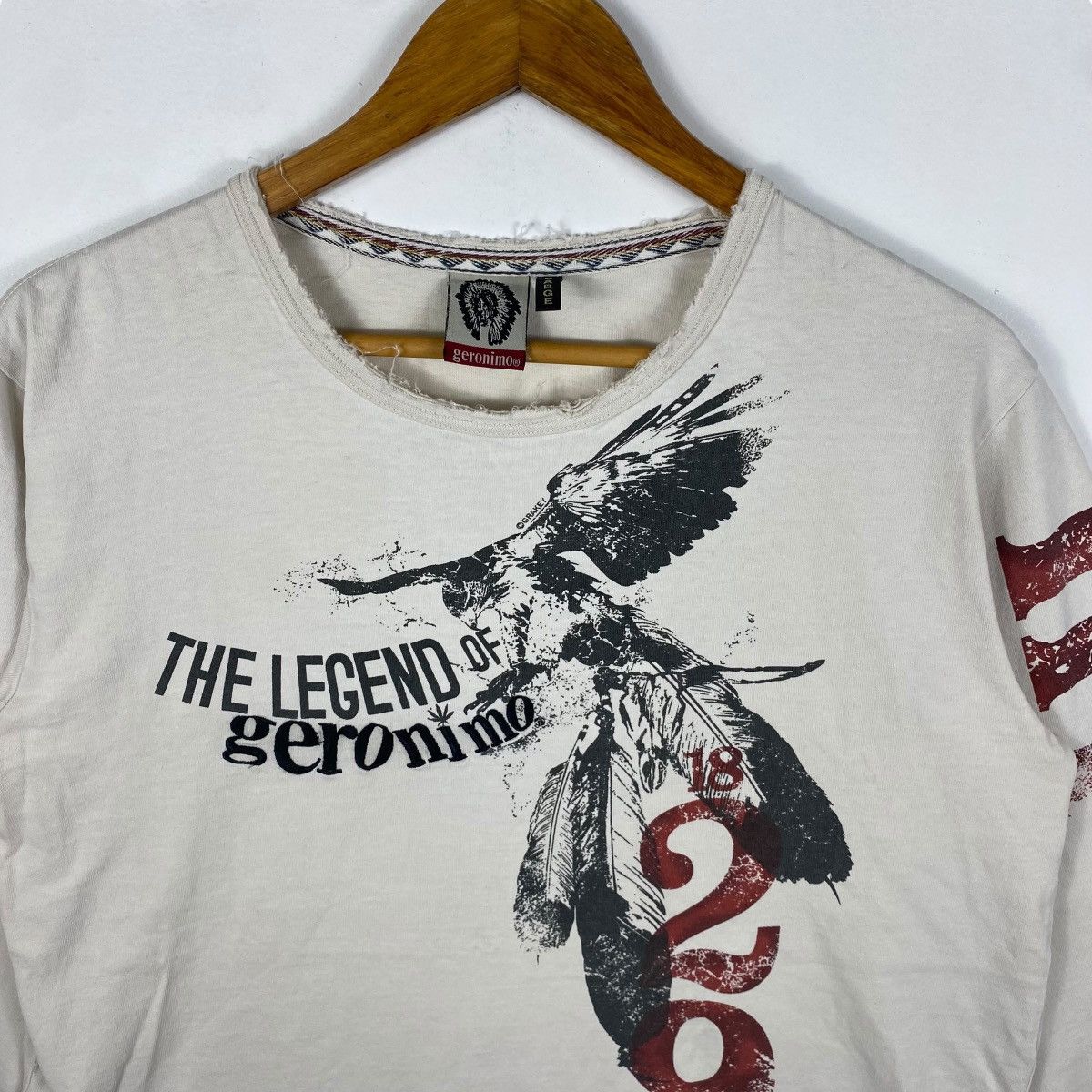 Japanese Brand The Legend Of GERONIMO Graphic Distressed Longsleeve Tee Size US XL / EU 56 / 4 - 2 Thumbnail