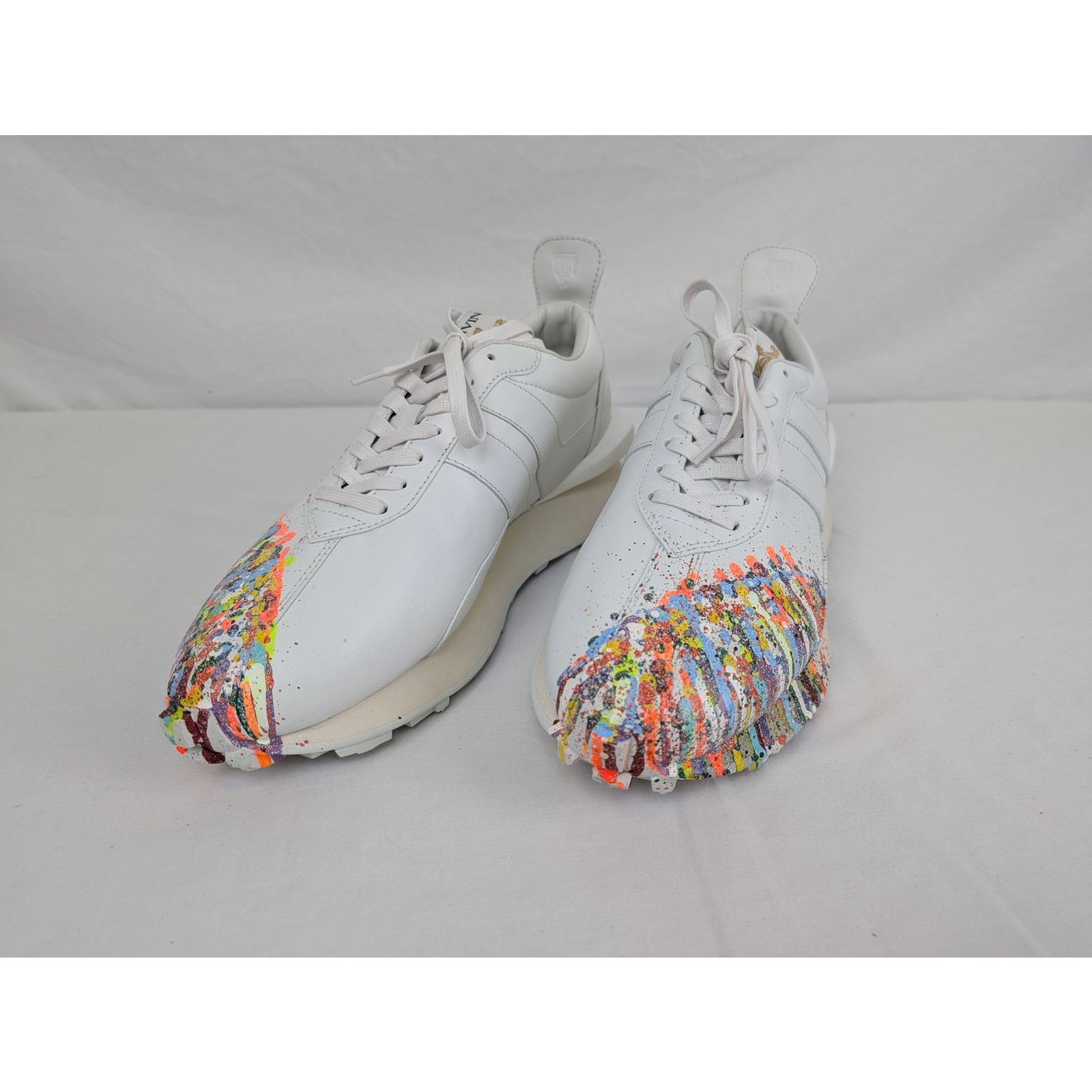 Lanvin o1rshd1 Paint Splatter Bump Sneakers in White Size US 14 / EU 47 - 6 Thumbnail