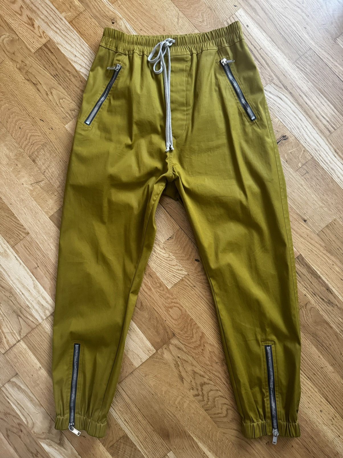 image of Rick Owens Tactual Track Pants Ss22 Size 48 Sulphate in Green, Men's
