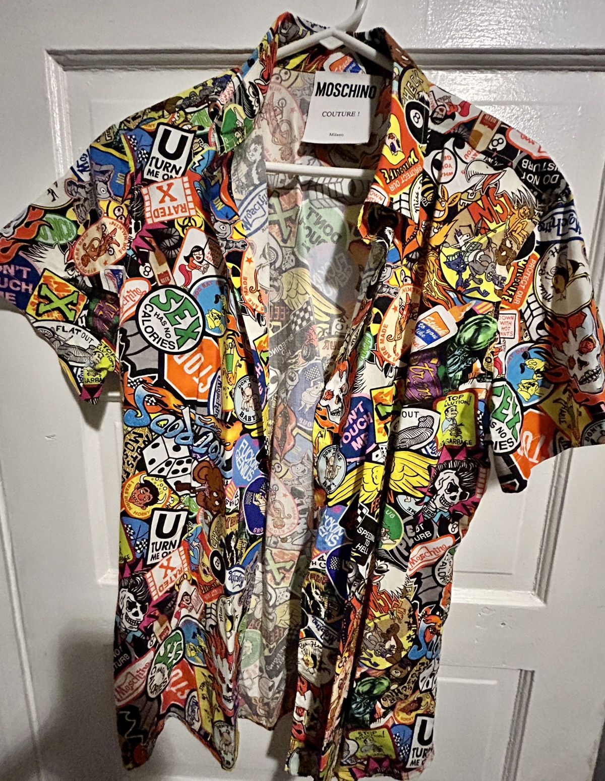 Moschino Moschino All Over Print Cotton Short Sleeve Button Up shirt Size US L / EU 52-54 / 3 - 1 Thumbnail