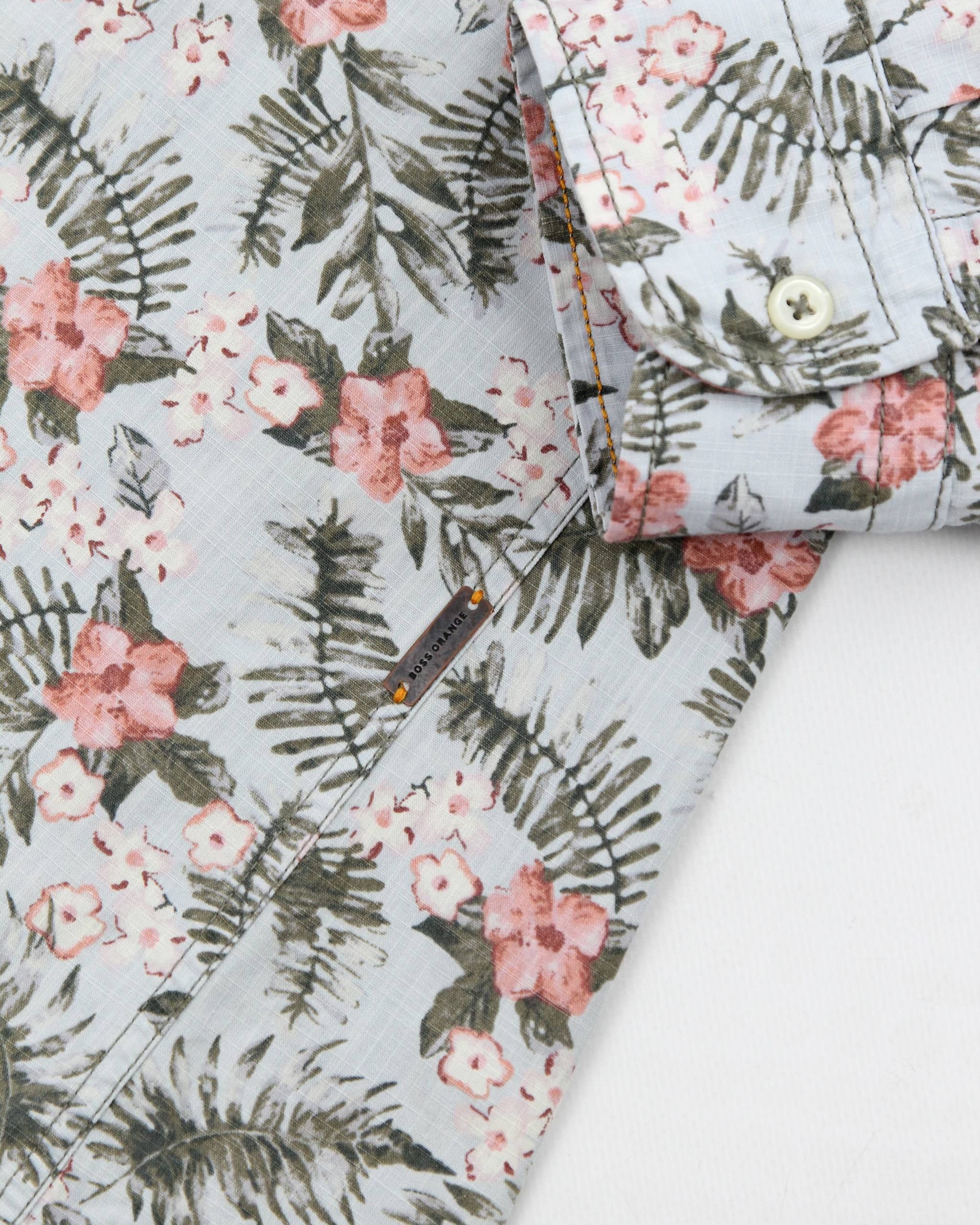 Hugo Boss HUGO BOSS Linen and cotton patterned shirt Size US XXL / EU 58 / 5 - 9 Thumbnail