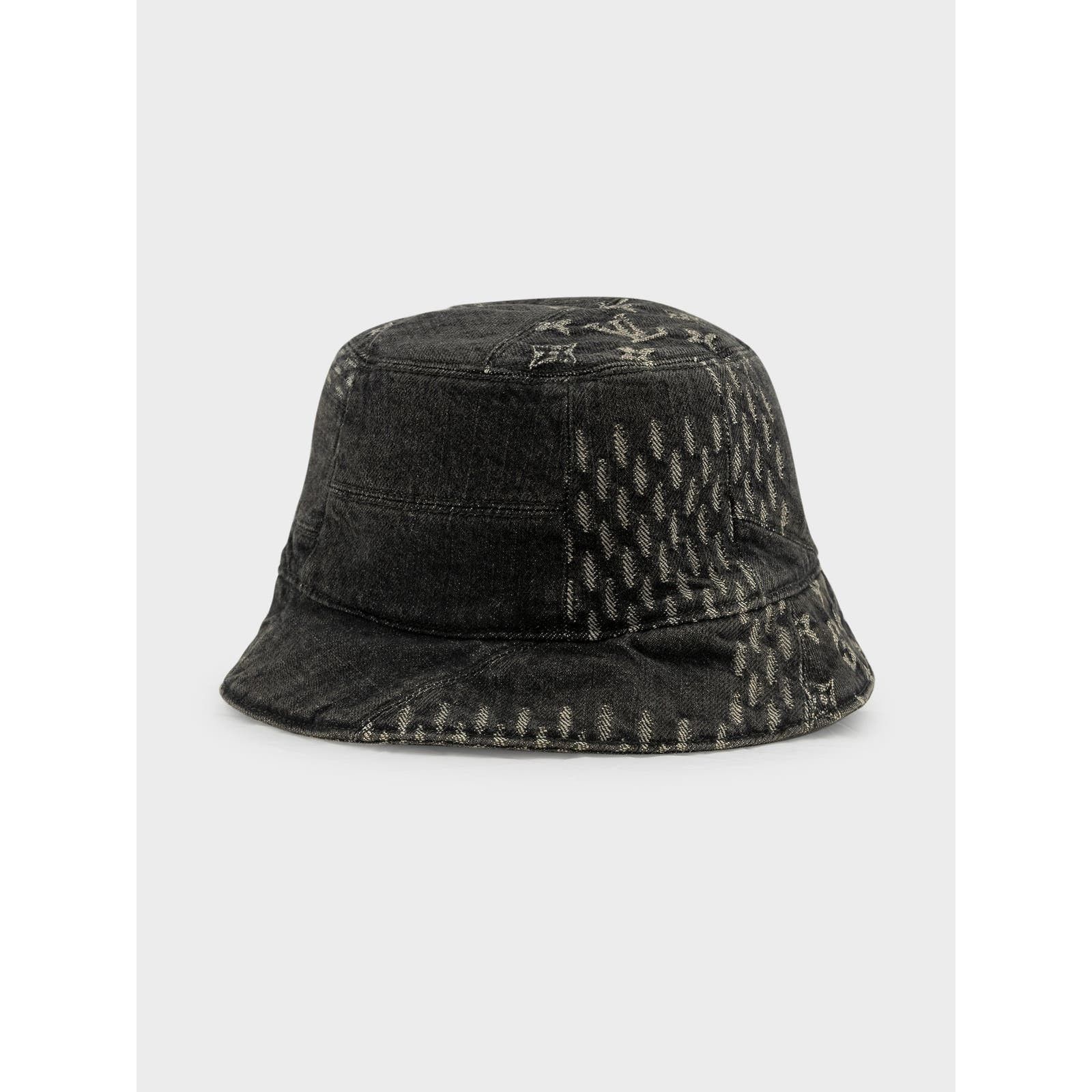 image of Louis Vuitton Nigo Patchwork Monogram Bucket Hat in Black, Men's