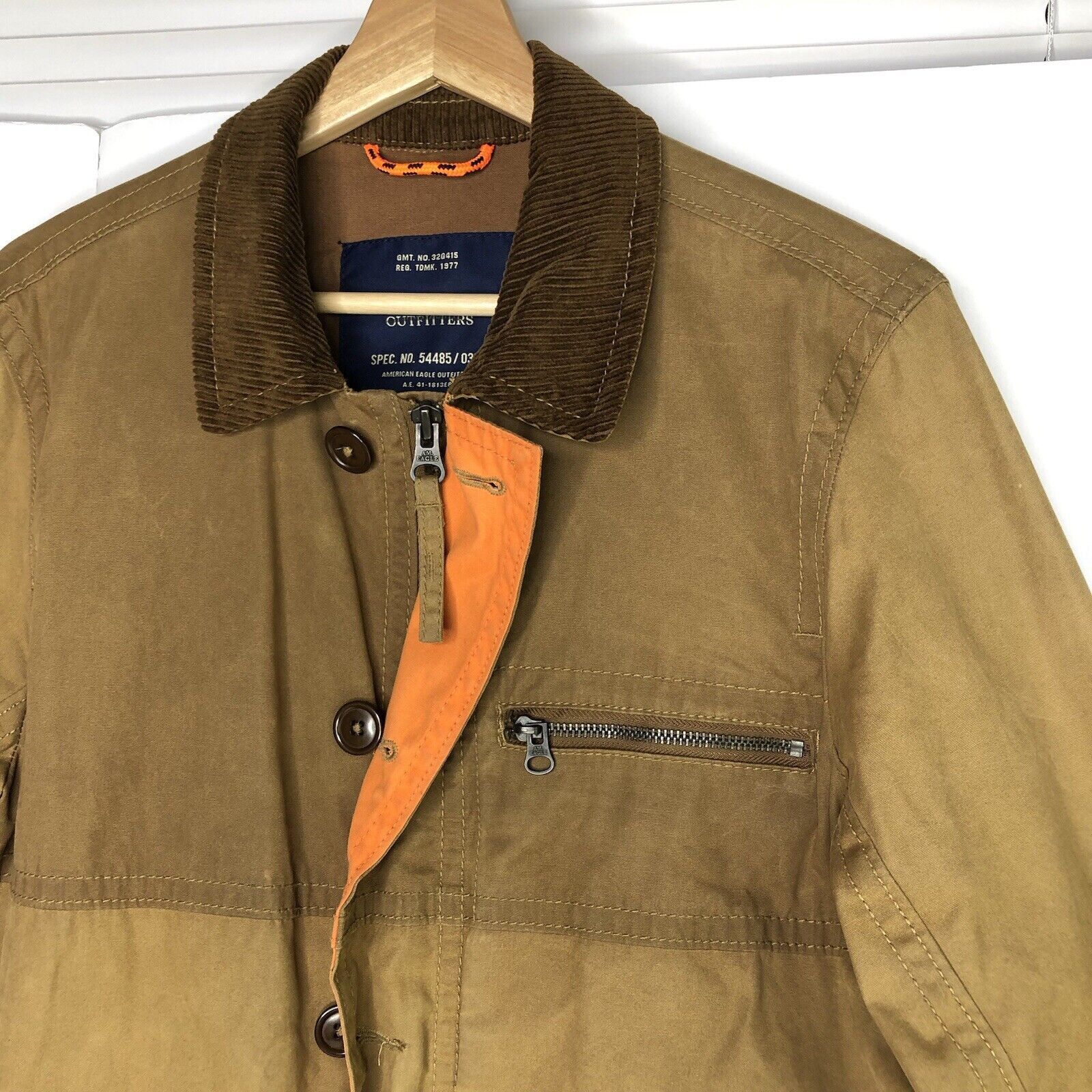 American Eagle Outfitters AEO Jacket Men S/P Chore Barn Coat Tan Corduroy Full Zip Vtg Size US S / EU 44-46 / 1 - 2 Thumbnail