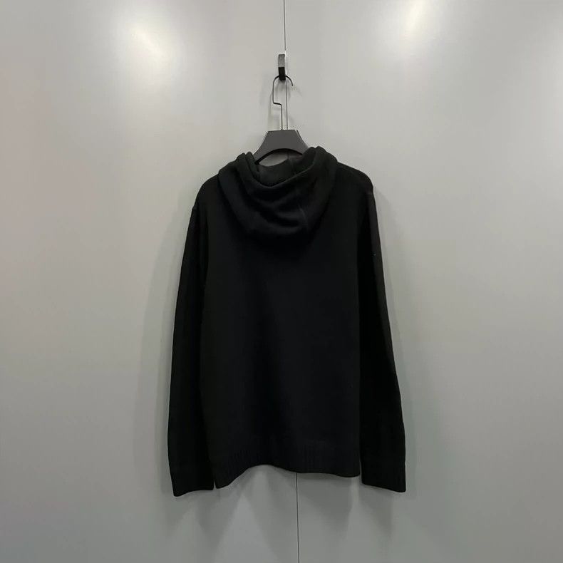 Prada Prada Black front logo printed knitted hoodie 2502-Nextarro Size US M / EU 48-50 / 2 - 2 Thumbnail