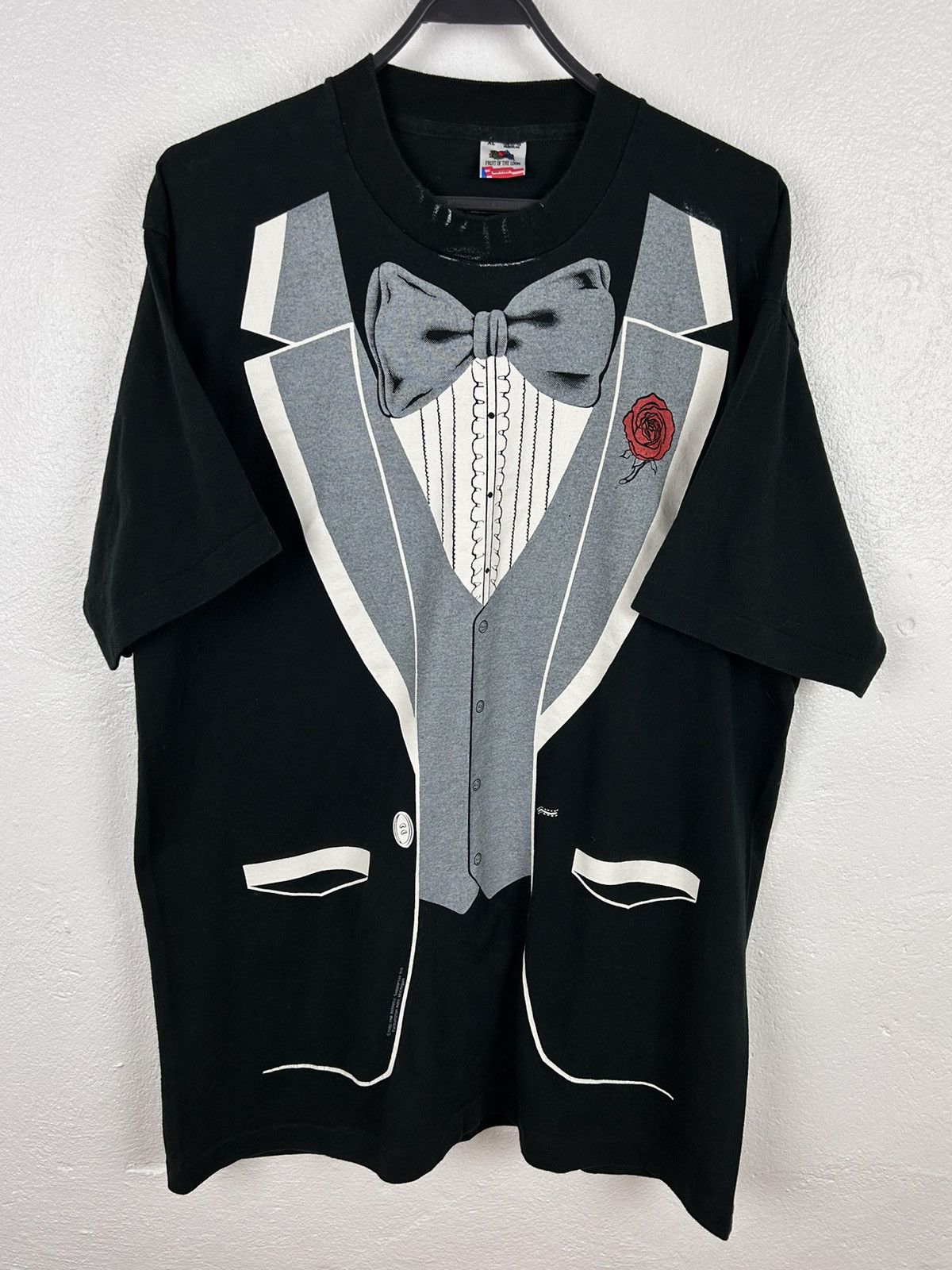Vintage 80s Vintage 1980 Tuxedo Dress Blazer Single Stitch T-Shirt Size US XL / EU 56 / 4 - 1 Thumbnail