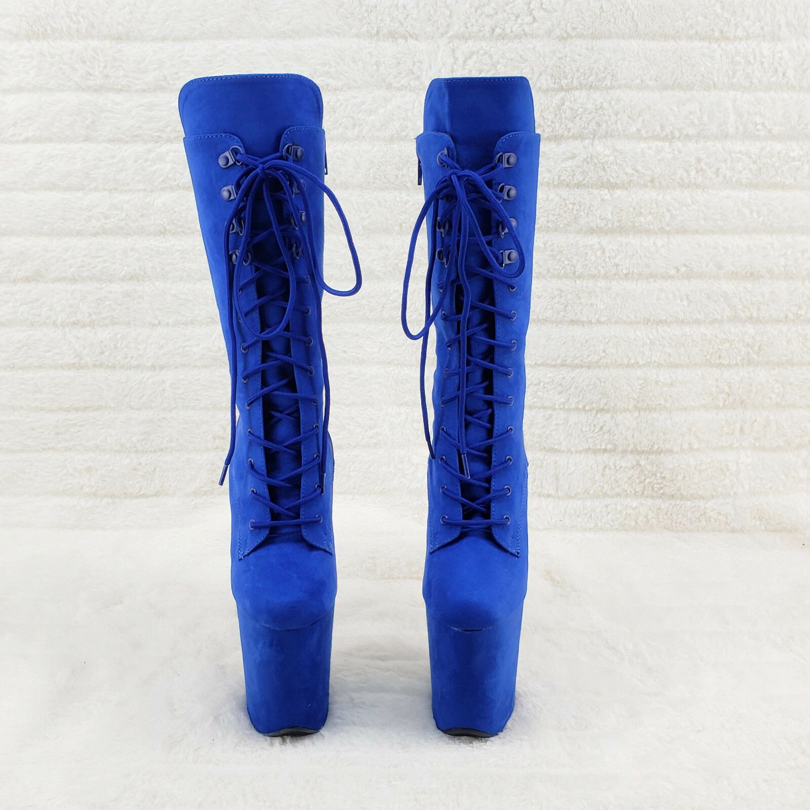 Other Flamingo 1050FS Blue Vegan Suede 8" High Heel Platform Mid C Size US 11 / IT 41 - 8 Thumbnail