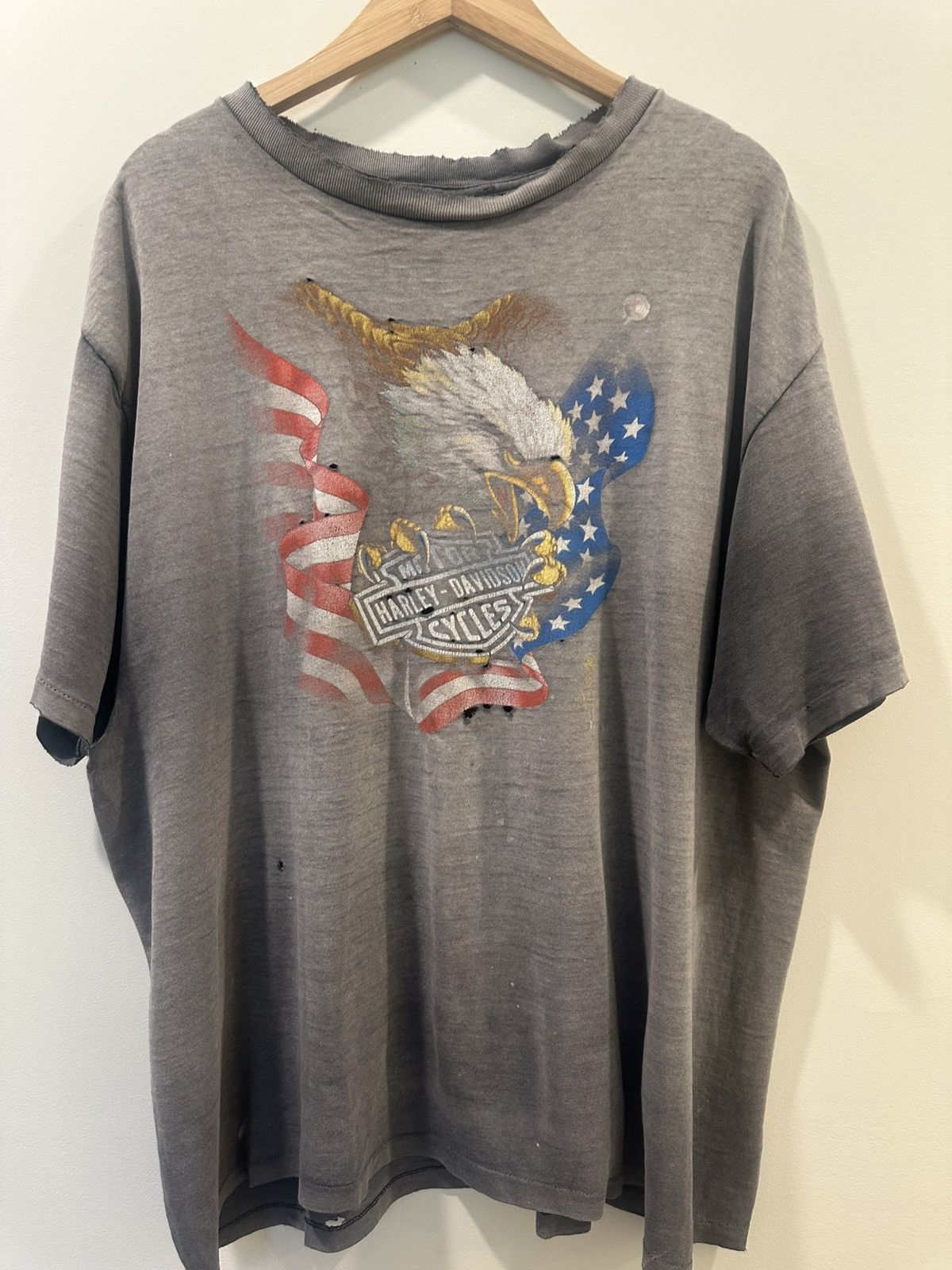 Harley Davidson Vintage Haey Davidson 3D Emblem 1987 Eagle 2XL THRASHED Size US XXL / EU 58 / 5 - 1 Thumbnail