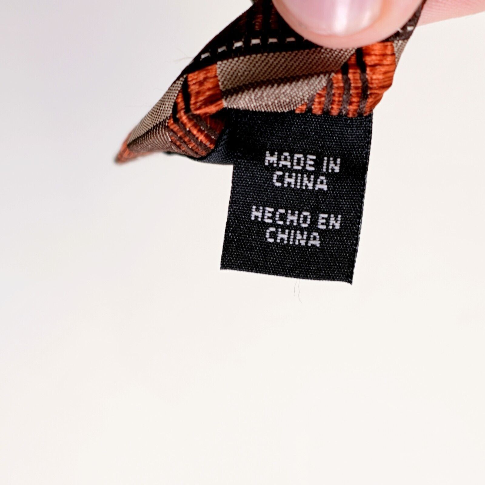 Other Statements Orange Tan Geometric Woven Silk Tie Size ONE SIZE - 4 Thumbnail