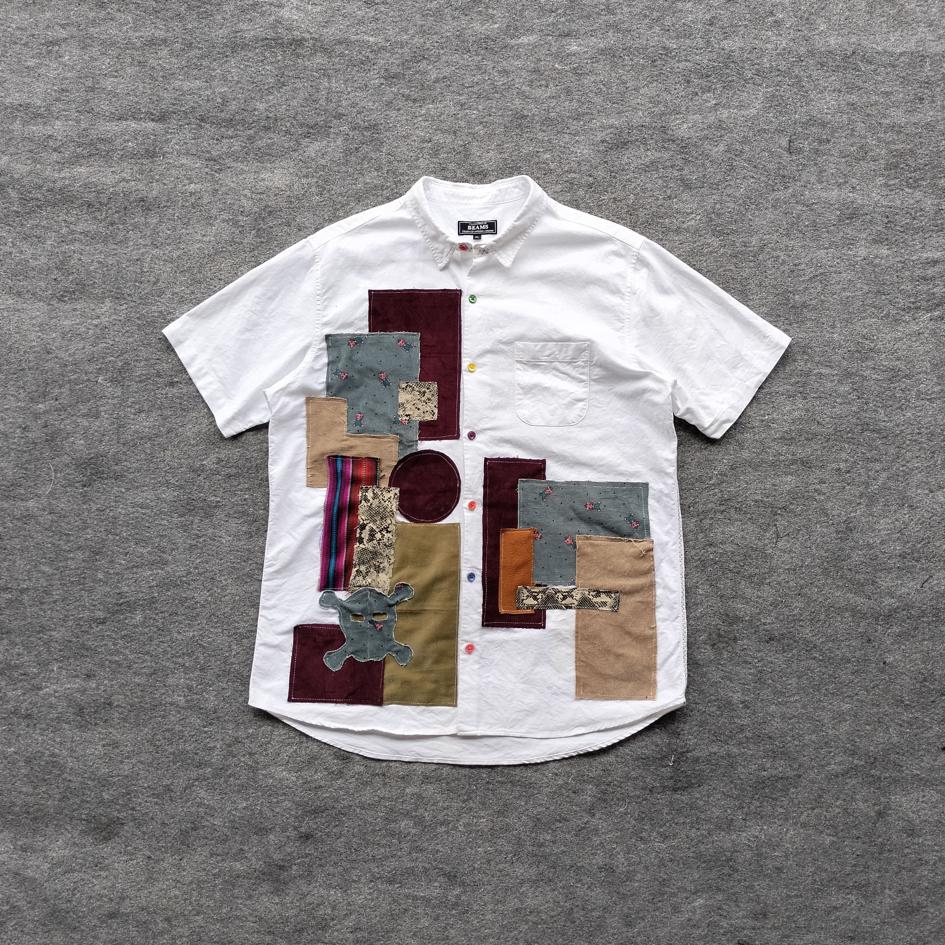 Beams Plus Rework Beams Japan patchwork ss shirt Size US XL / EU 56 / 4 - 1 Thumbnail
