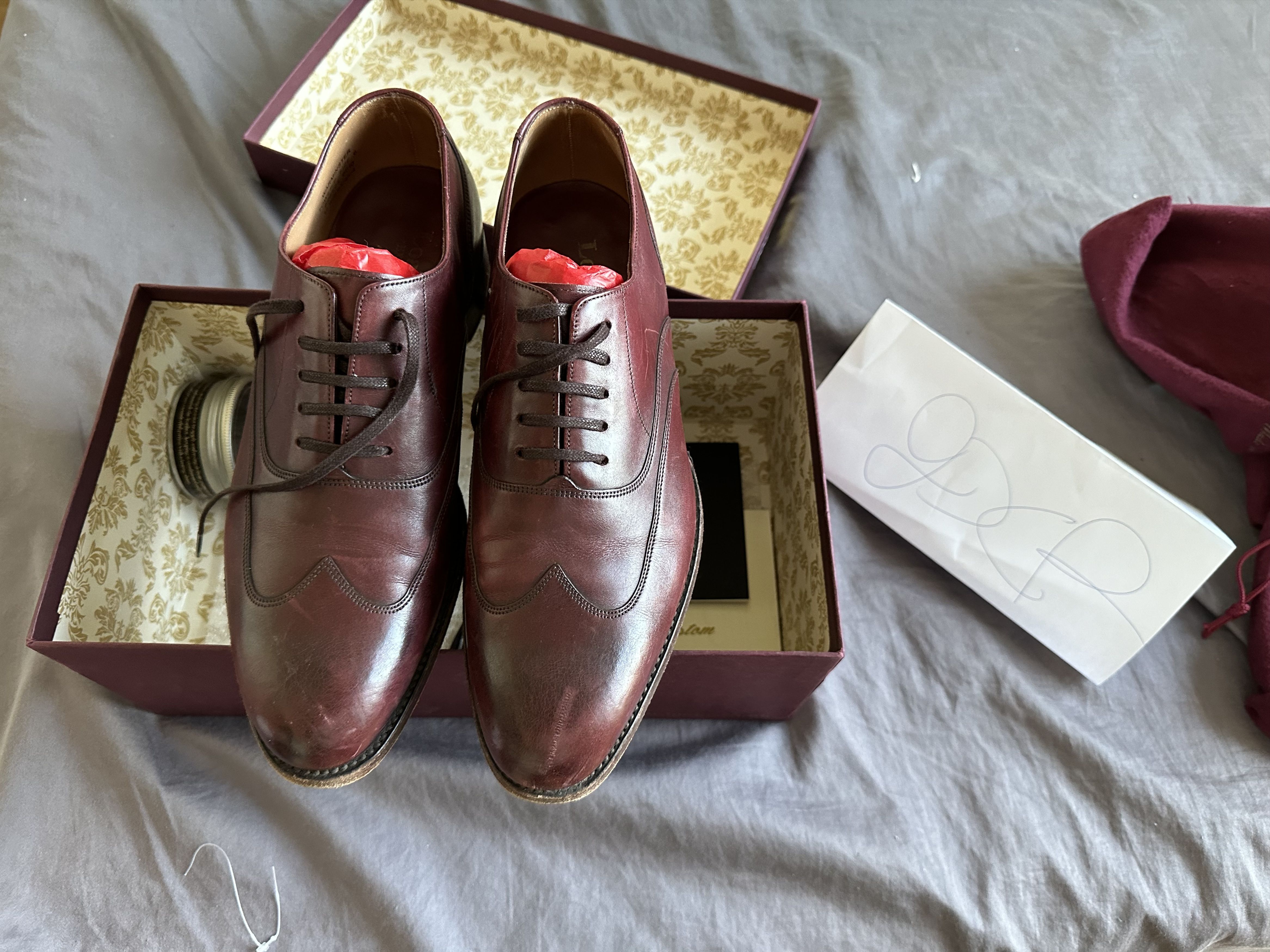Loake Loake 1880 Warminster Black Cherry Oxfords Size US 6.5 / EU 39-40 - 3 Thumbnail