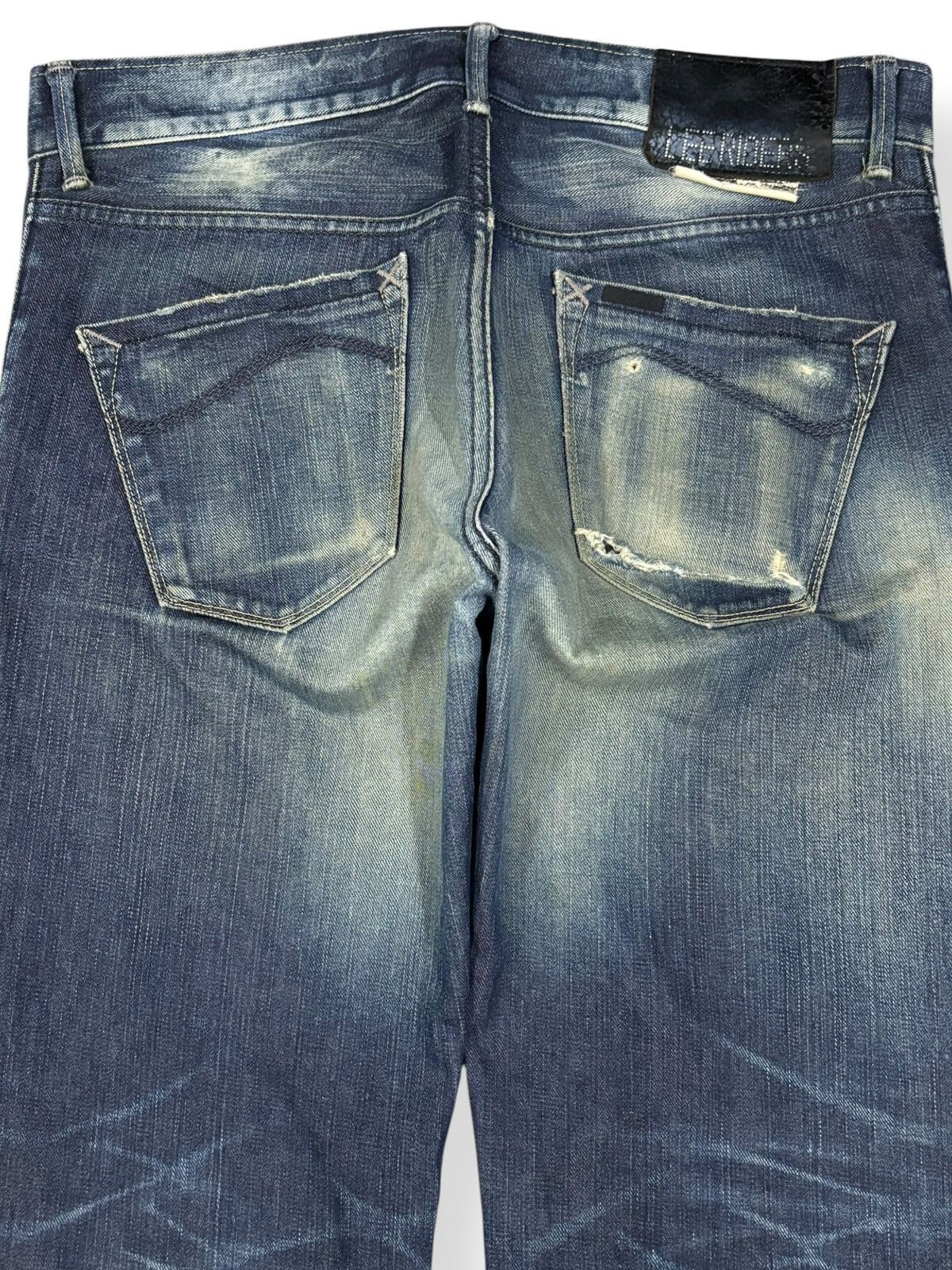 Lee × Number (N)ine Lee Black Riders Mud Wash Slim Straight Distressed Jeans Size US 34 / EU 50 - 9 Thumbnail