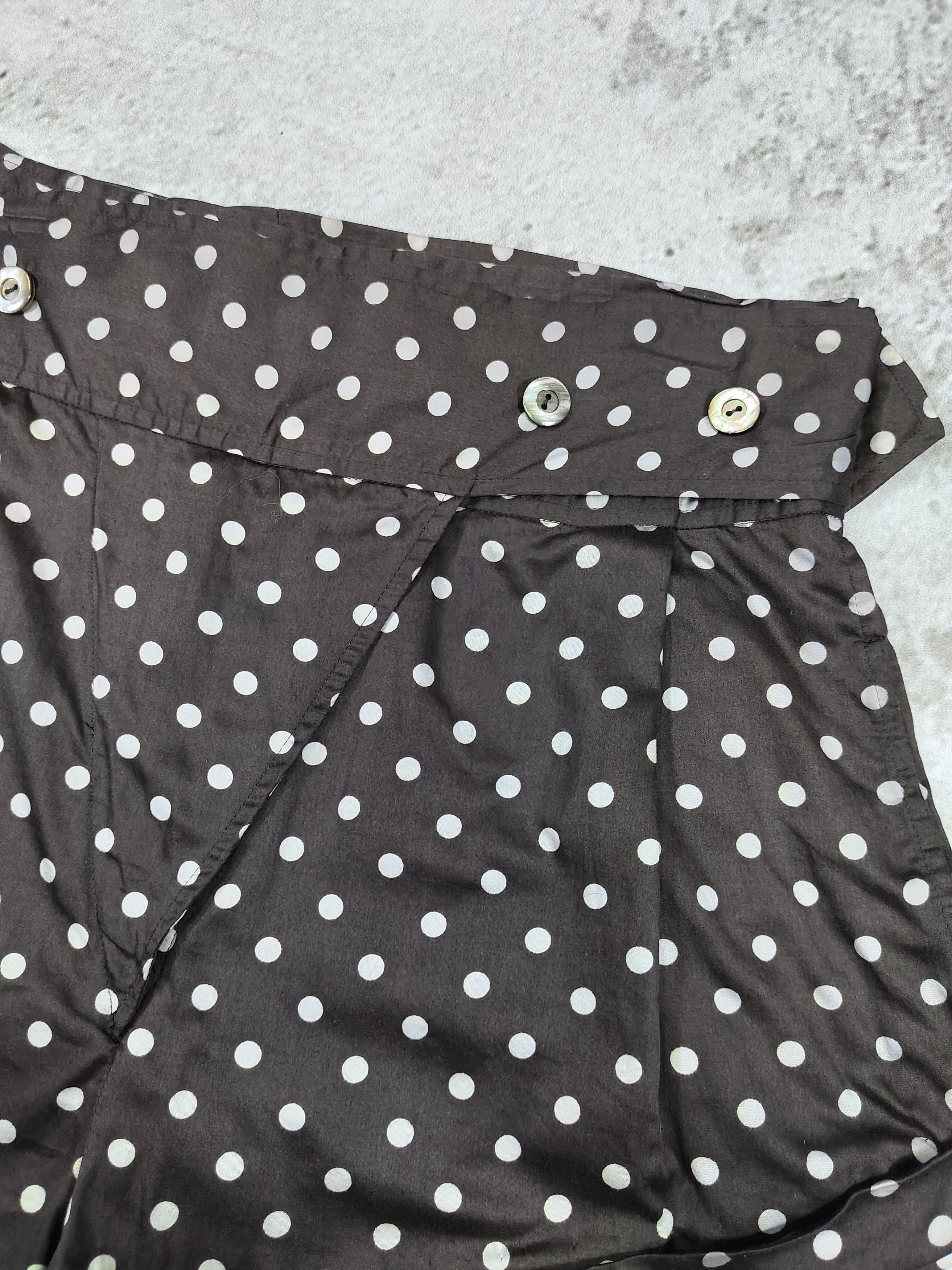 Junko Shimada 49AV Junko- 90s Archive Asymmetric PolkaDot Wrap Shorts Size 31" - 3 Thumbnail