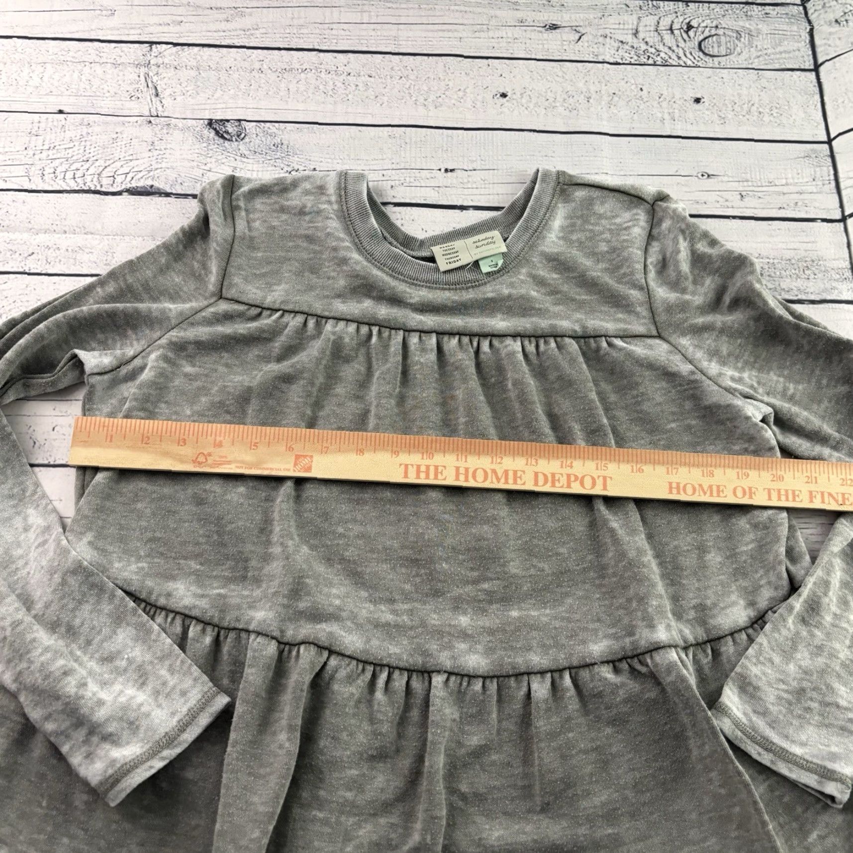 Anthropologie Saturday Sunday Gray Ruffle Burnout Long Sleeve Top Women's Small Shirt USA? Size S / US 4 / IT 40 - 4 Thumbnail