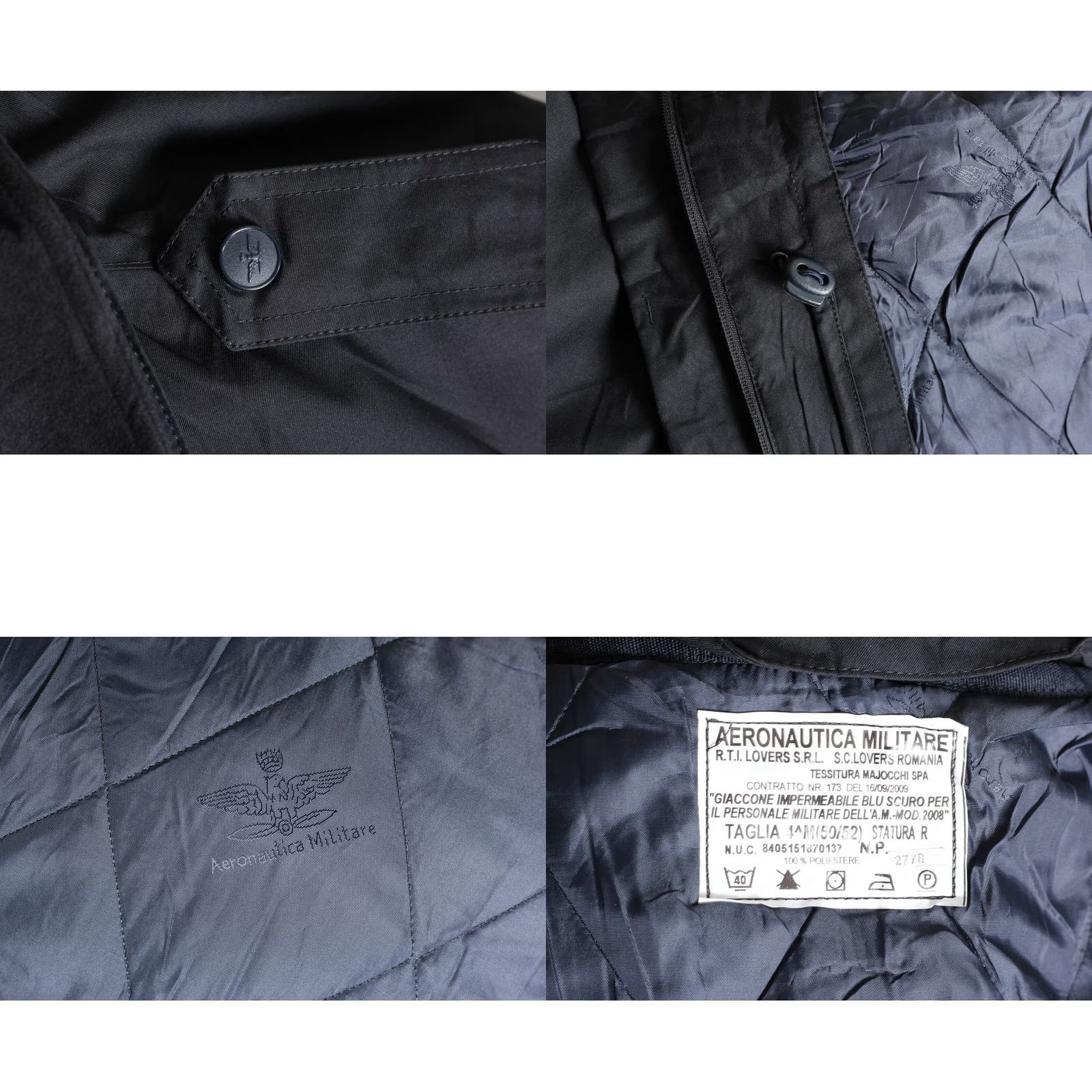 Aeronautica Militare AERONAUTICA MILITARE Coat Jacket Men Size 50 / 52 Removable Inner MJ5230 Blue Inner Lining Hooded Casual Travel Mid-Length Size US M / EU 48-50 / 2 - 8 Thumbnail