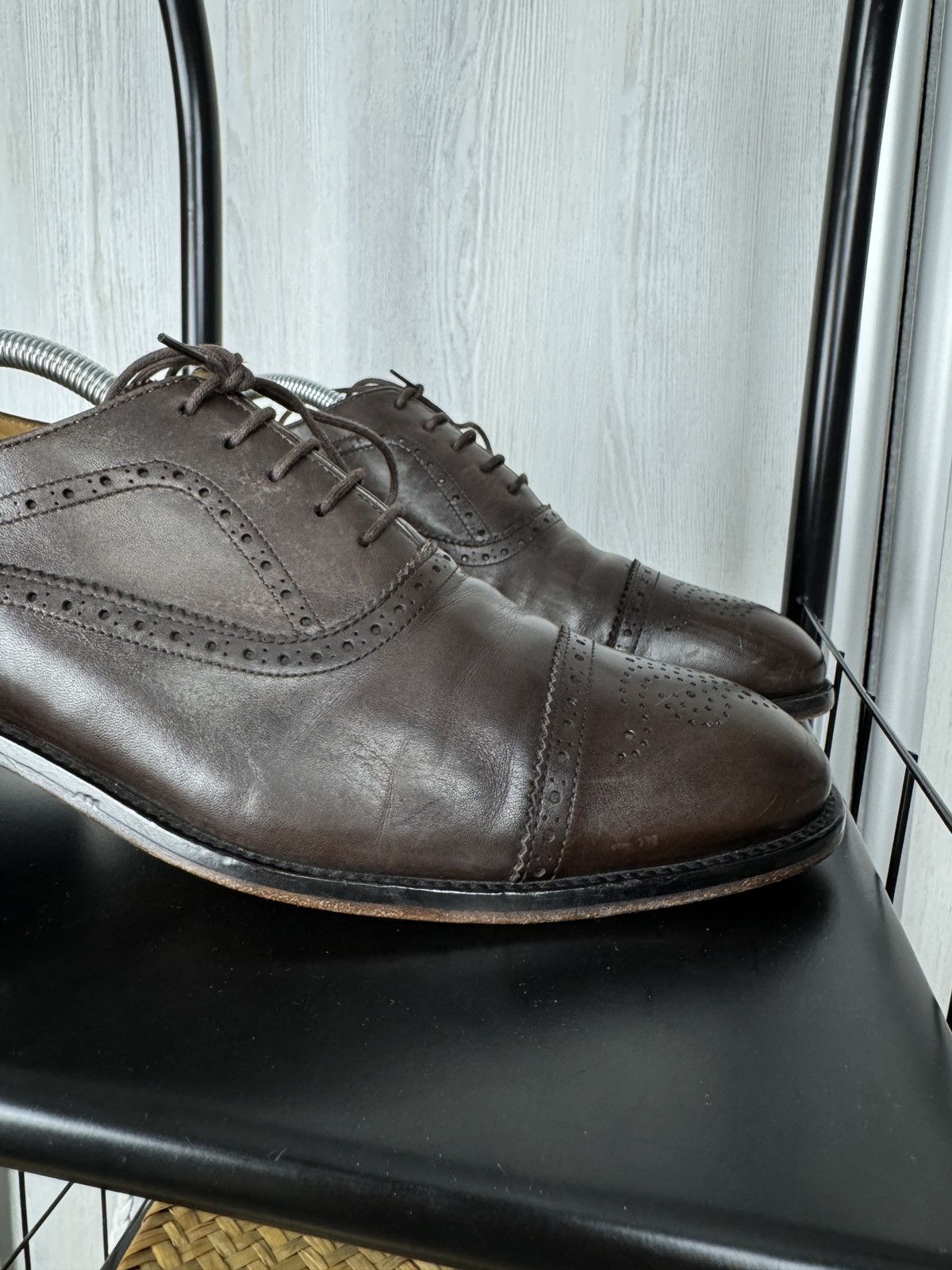 Boggi Boggi Milano Brown Brogues Leather Oxford Lace Up Dress Shoe Size US 9.5 / EU 42-43 - 4 Thumbnail