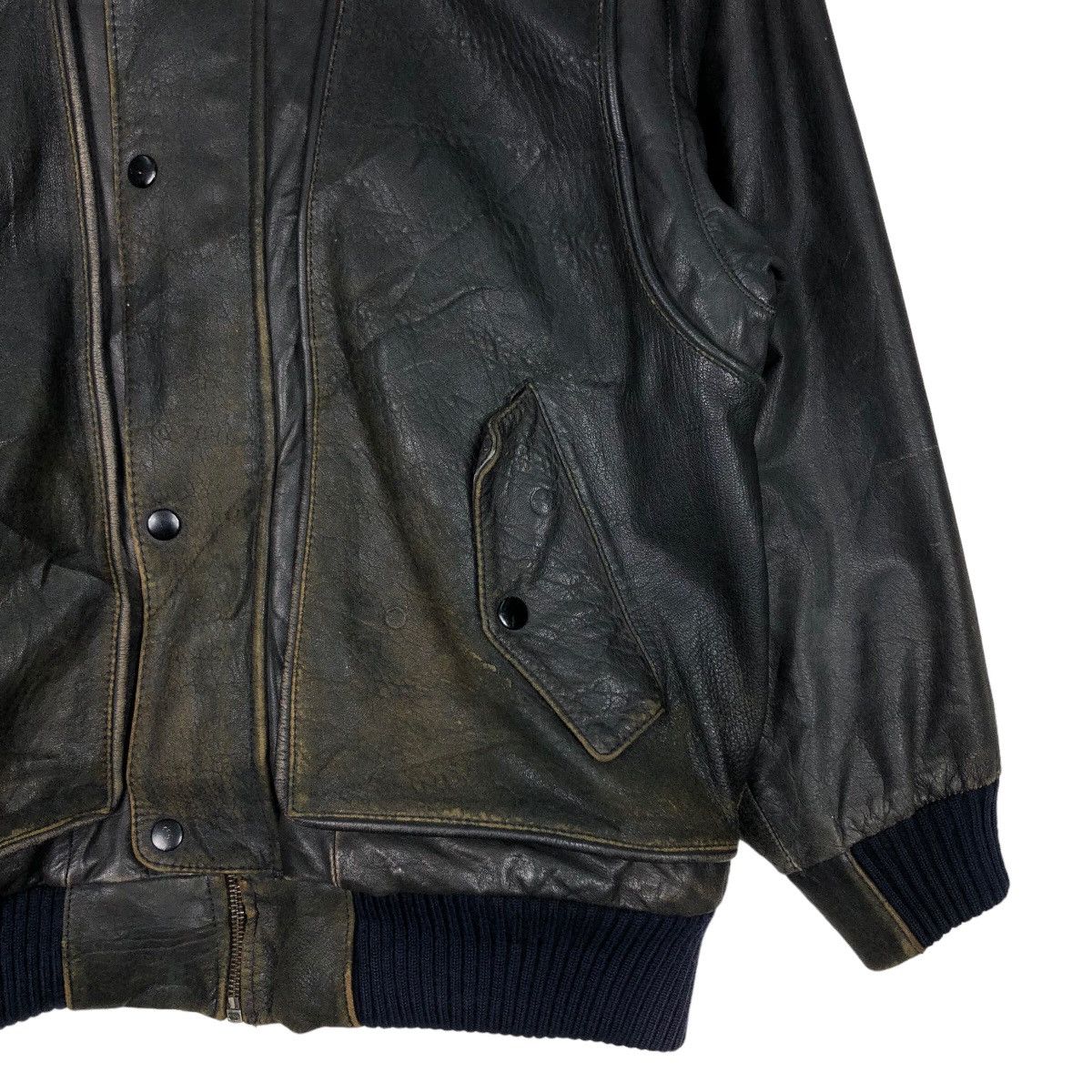 Japanese Brand 🔥Vtg Bomber Genuine Leather Jacket Fly Pierre Bonee Japan Size US L / EU 52-54 / 3 - 5 Thumbnail