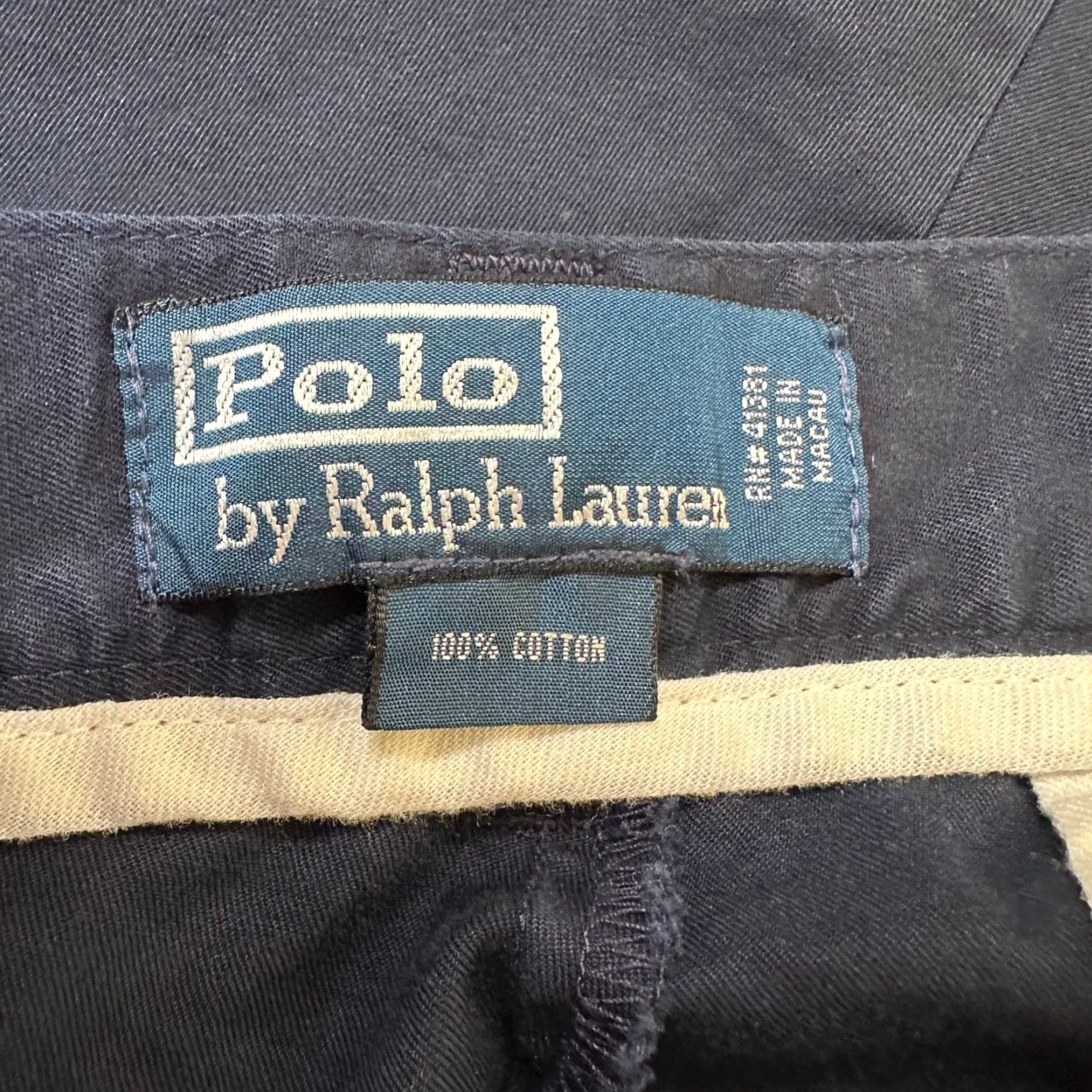 Polo Ralph Lauren Polo Ralph Lauren Mens Navy Blue Cotton Chino Shorts Flat Front 33 Classic Size US XS / EU 42 / 0 - 7 Thumbnail