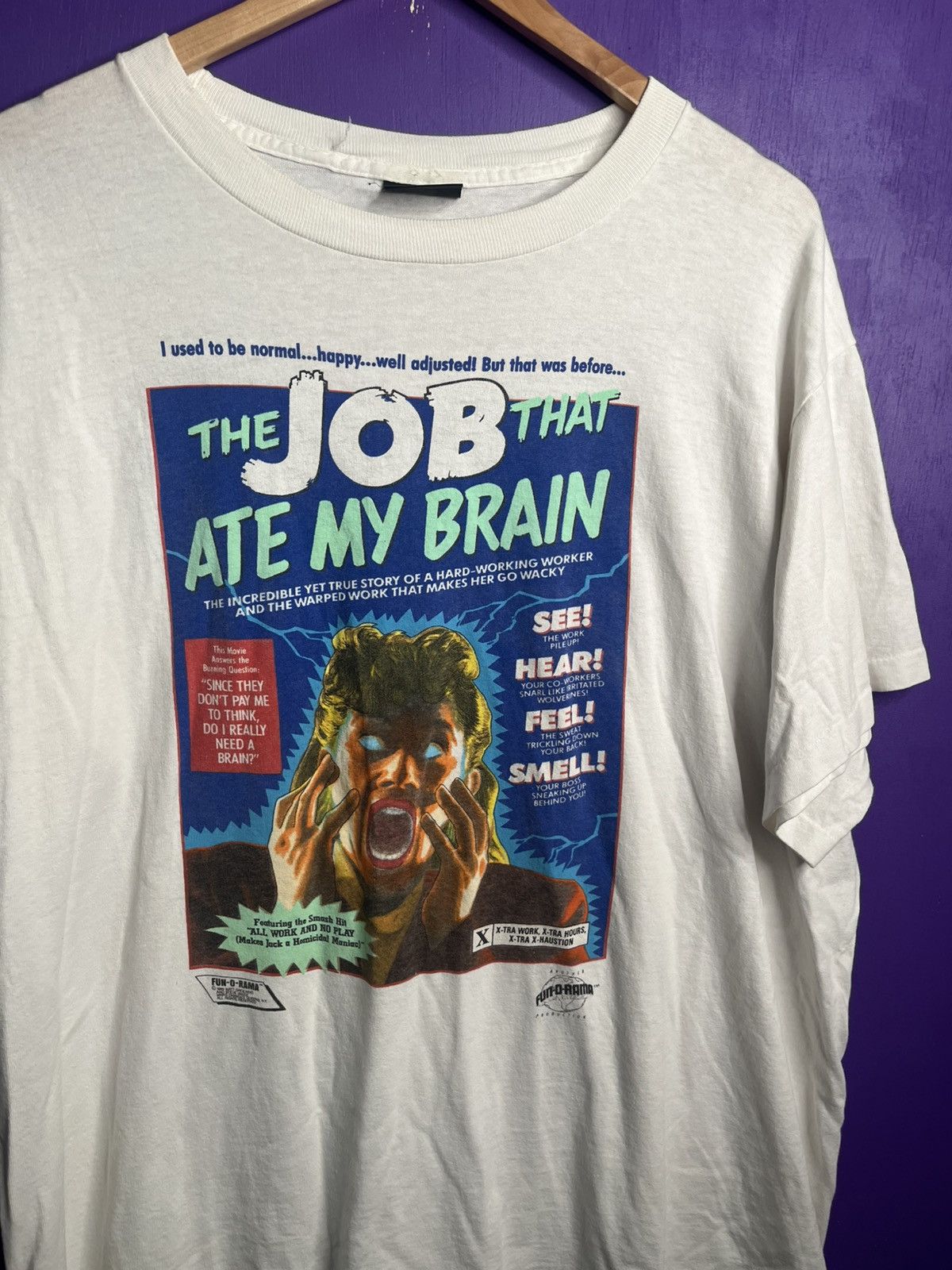 Vintage Vintage 1989 The job that ate my brain t-shirt Size US XL / EU 56 / 4 - 3 Thumbnail