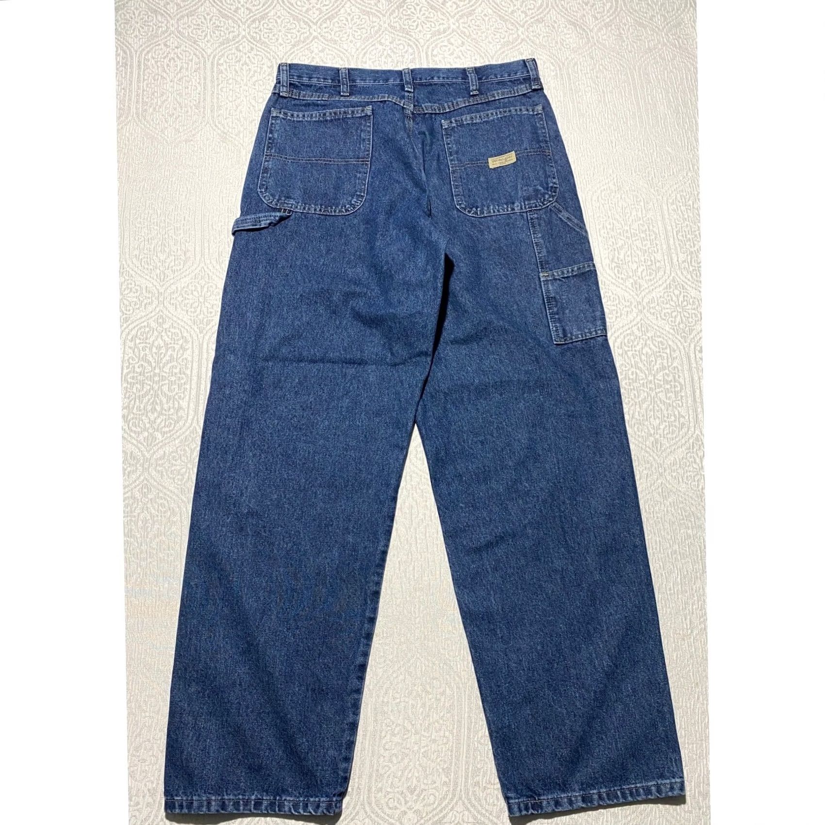 Wrangler Wrangler Carpenter Jeans Mens 34x33 Dark Wash Blue Denim Relaxed Fit 90s Hip Hop Size US 34 / EU 50 - 2 Thumbnail