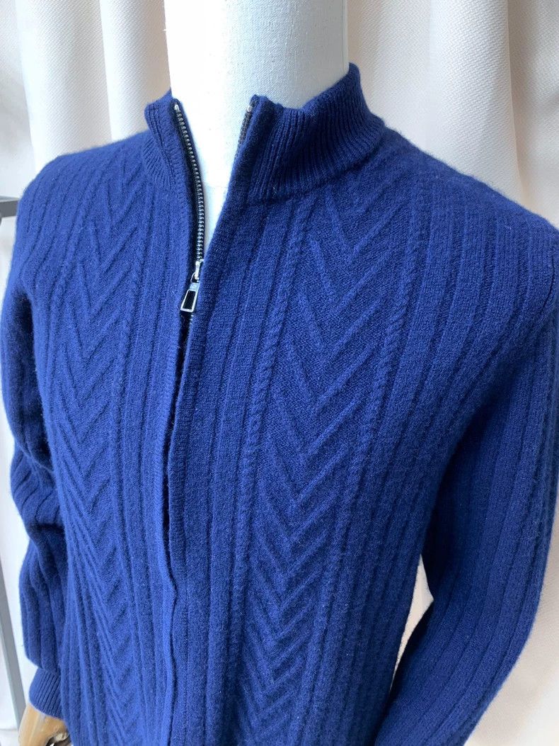 Loro Piana LORO PIANA Lingling full zipper wool cashmere sweater coat Size US L / EU 52-54 / 3 - 7 Thumbnail