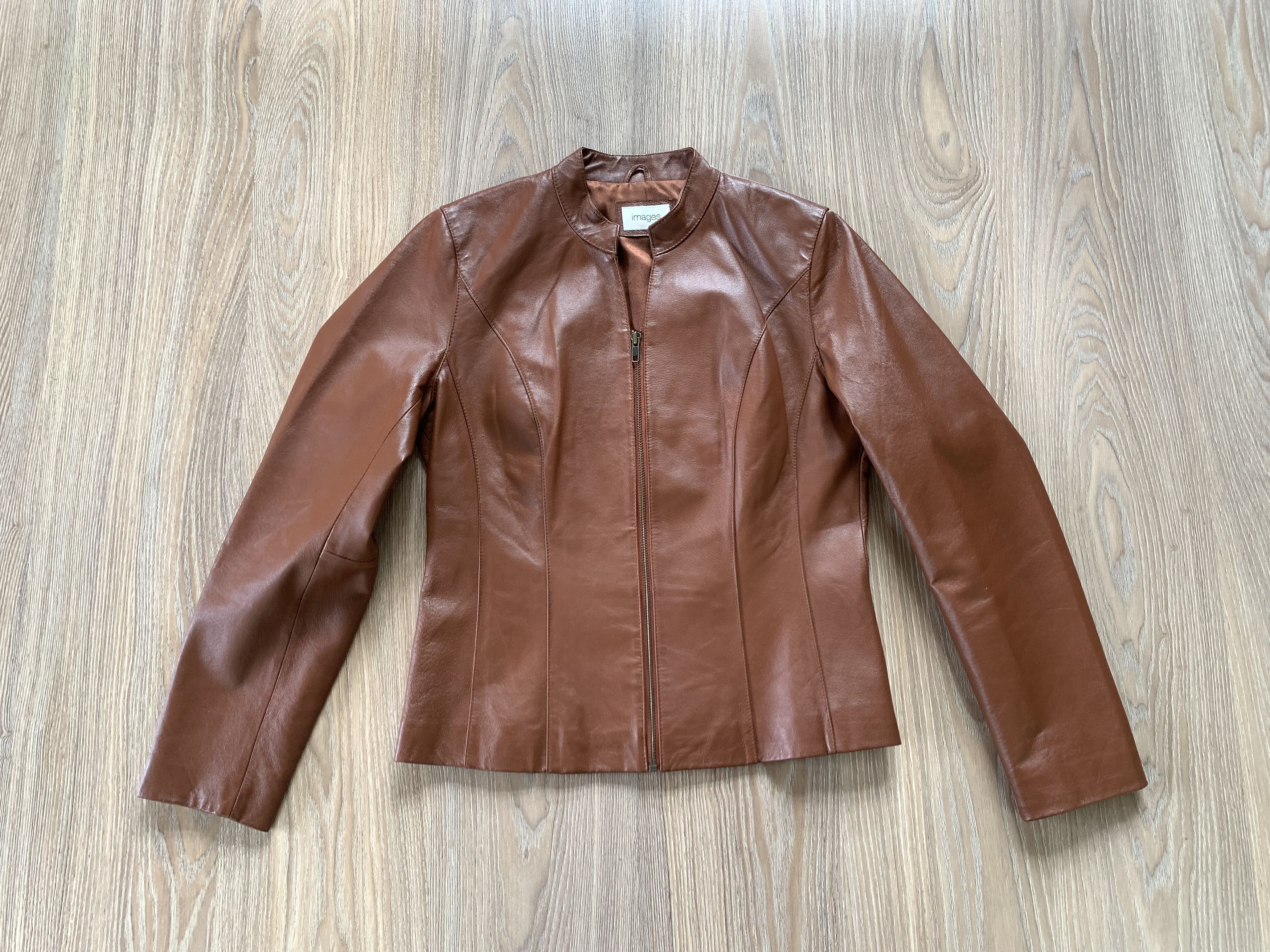 Designer Vintage Images Leather Brown Women’s Jacket Size M / US 6-8 / IT 42-44 - 2 Thumbnail