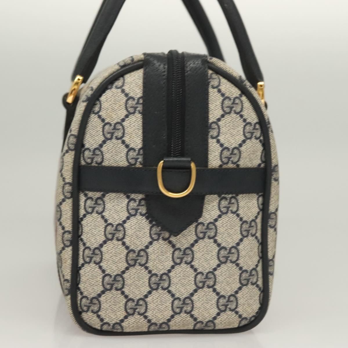 Gucci GUCCI GG Supreme Sherry Line Hand Bag Pvc Navy Gold Red Size ONE SIZE - 4 Thumbnail