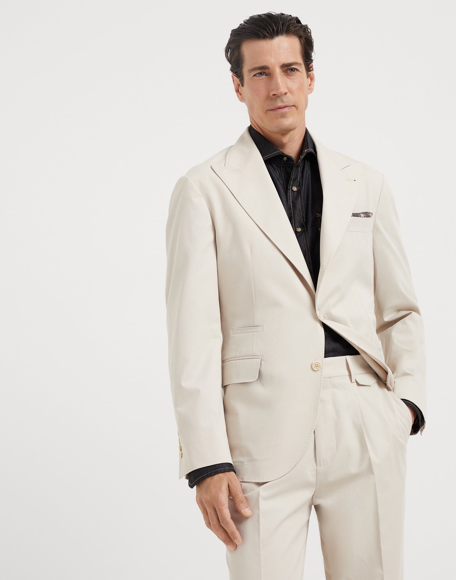 Brunello Cucinelli o1w1db10226 Suit Type Jacket in Light Beige Size US L / EU 52-54 / 3 - 1 Thumbnail