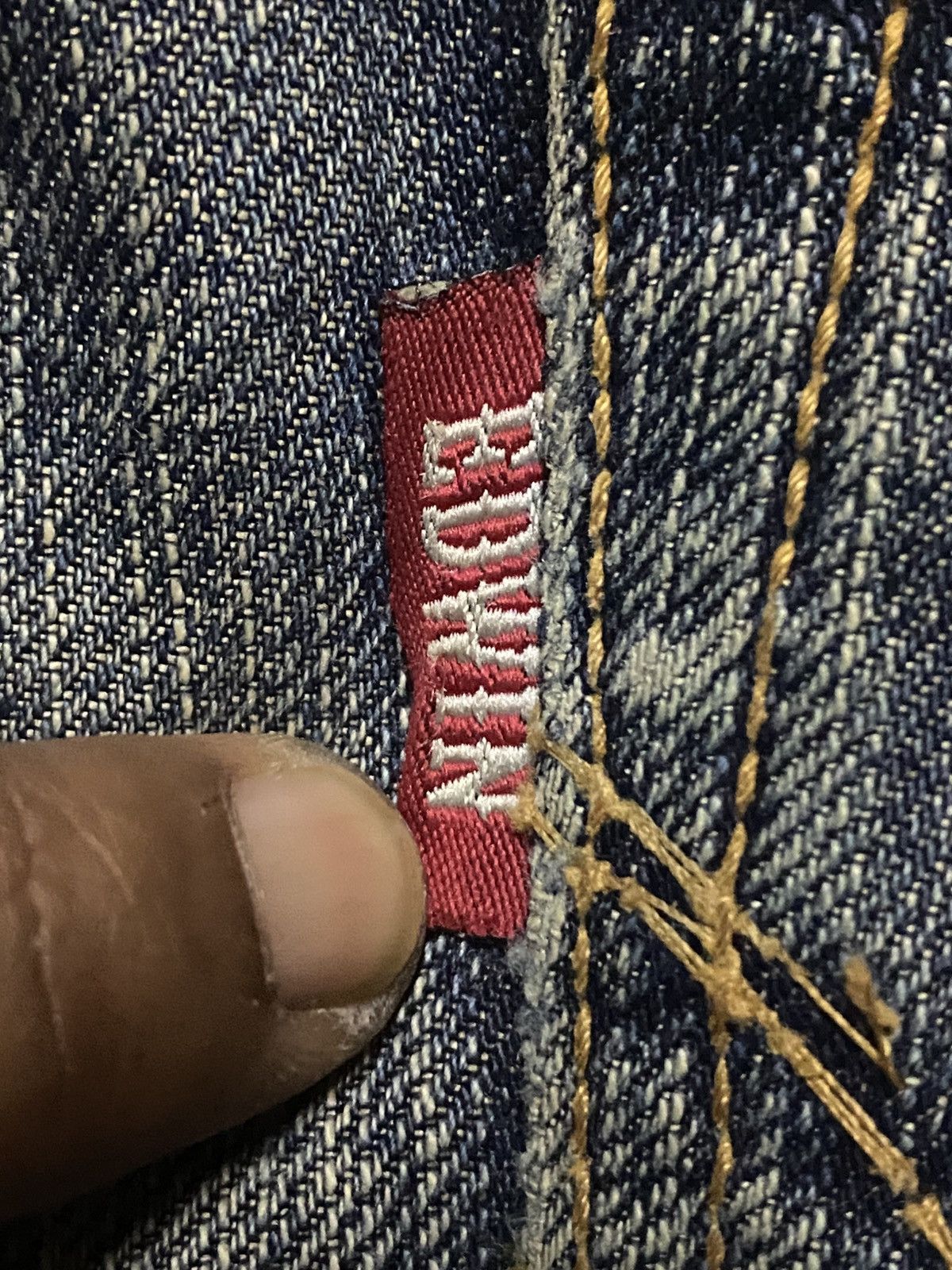 Junya Watanabe Edwin Exclusive Vintage Mud Wash Distressed Repair Jeans Size US 34 / EU 50 - 11 Thumbnail